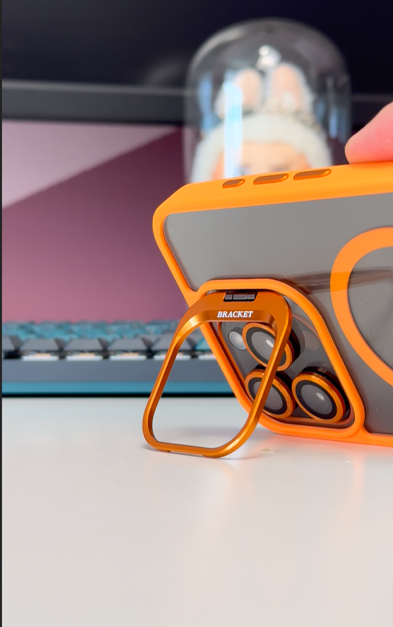 thumbnail video image 2 of Shockproof Kickstand Heavy Duty Clear Case For Apple iPhone 16 Pro Max Compatible With MagSafe With Camera Lens Protector Black, 2 of 7