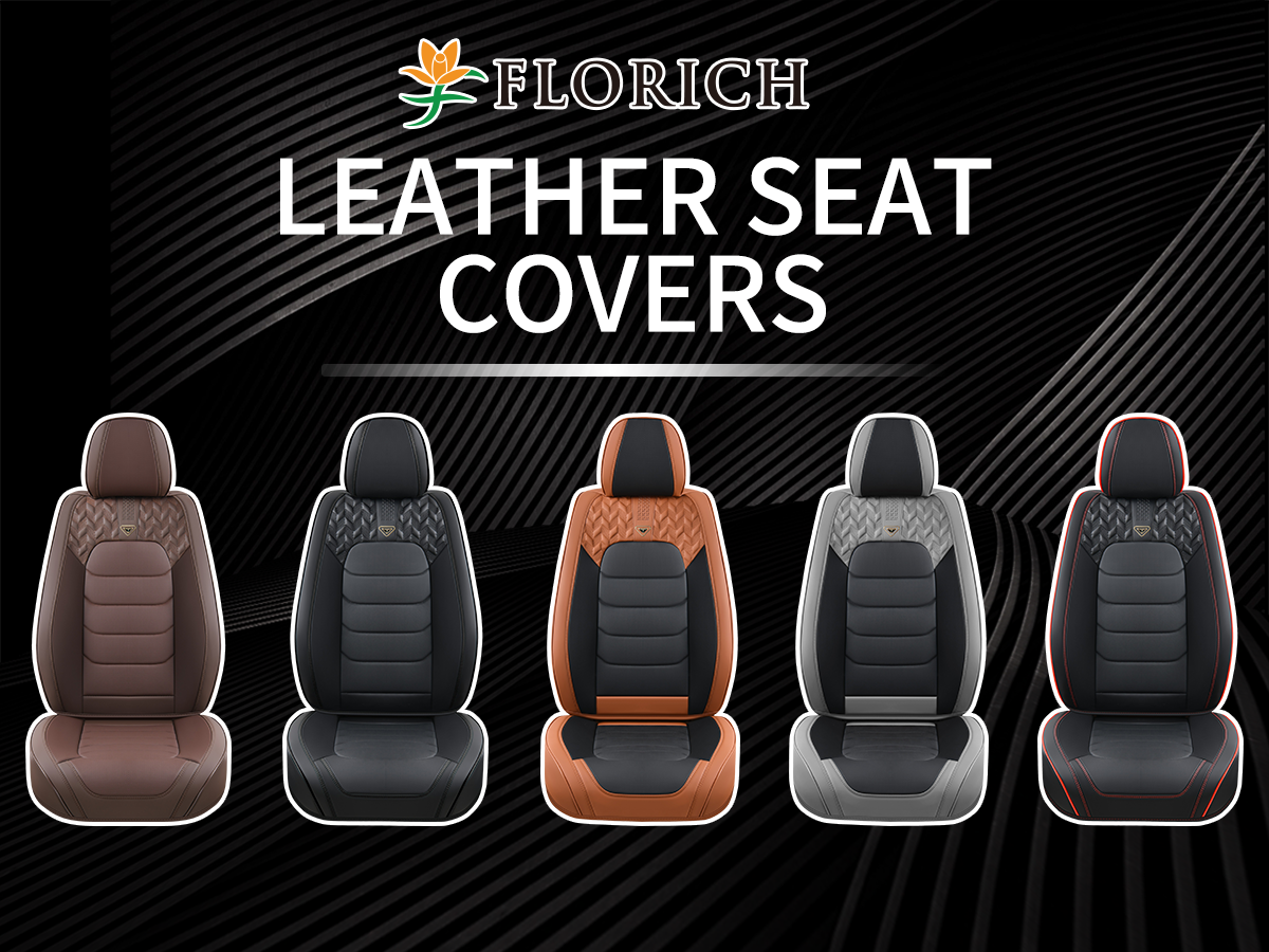thumbnail video image 2 of FLORICH Car Seat Covers Front Pair, Waterproof Faux Leather Seat Protectors, Auto Interior Cushions Fit for Most Cars Suv Trucks, Black&Blue, 2 of 7