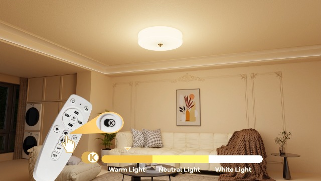 thumbnail video image 2 of KCO Lighting Modern Hallway Ceiling Lights Milk White Glass Flush Mount Ceiling Light Large Round LED Ceiling Lamp, 2 of 9