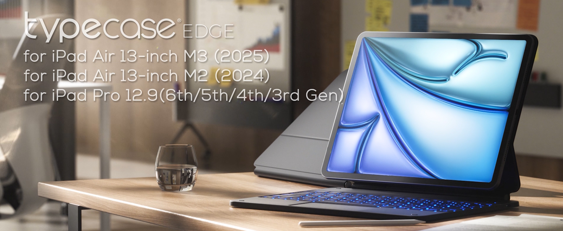 thumbnail video image 2 of Typecase Edge Keyboard Case for iPad Pro 12.9'', Rose Gold, 2 of 9