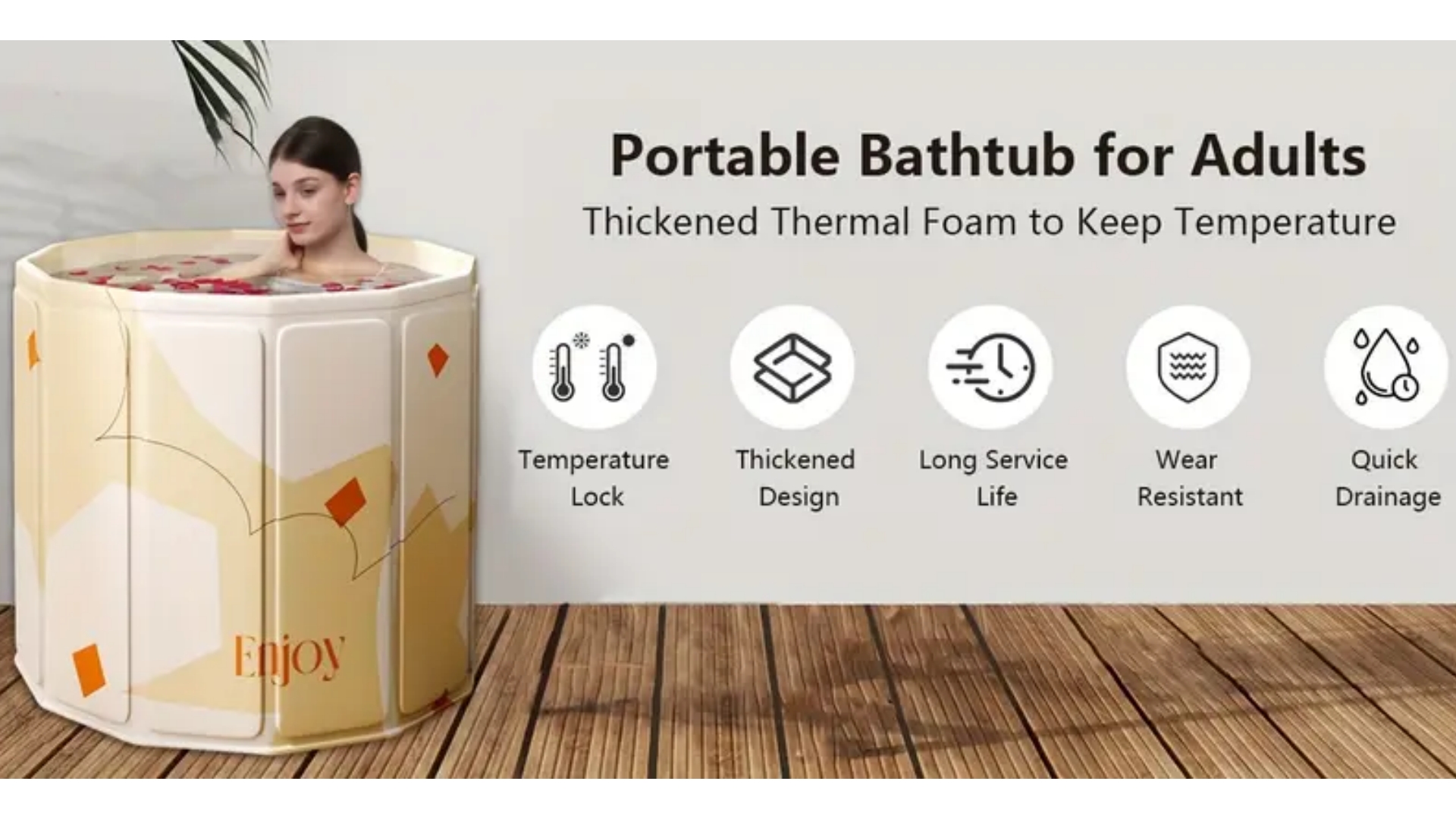 thumbnail video image 2 of Portable Ice Bath Tub, for Recovery And Spa Relaxation - Foldable Shower Bucket, Outdoor Cold And Hot Water Soaking Tub, Ice Bathtub, for Recovery, Home Cold Water Soaking Tub - Foldable Adult Batht, 2 of 13