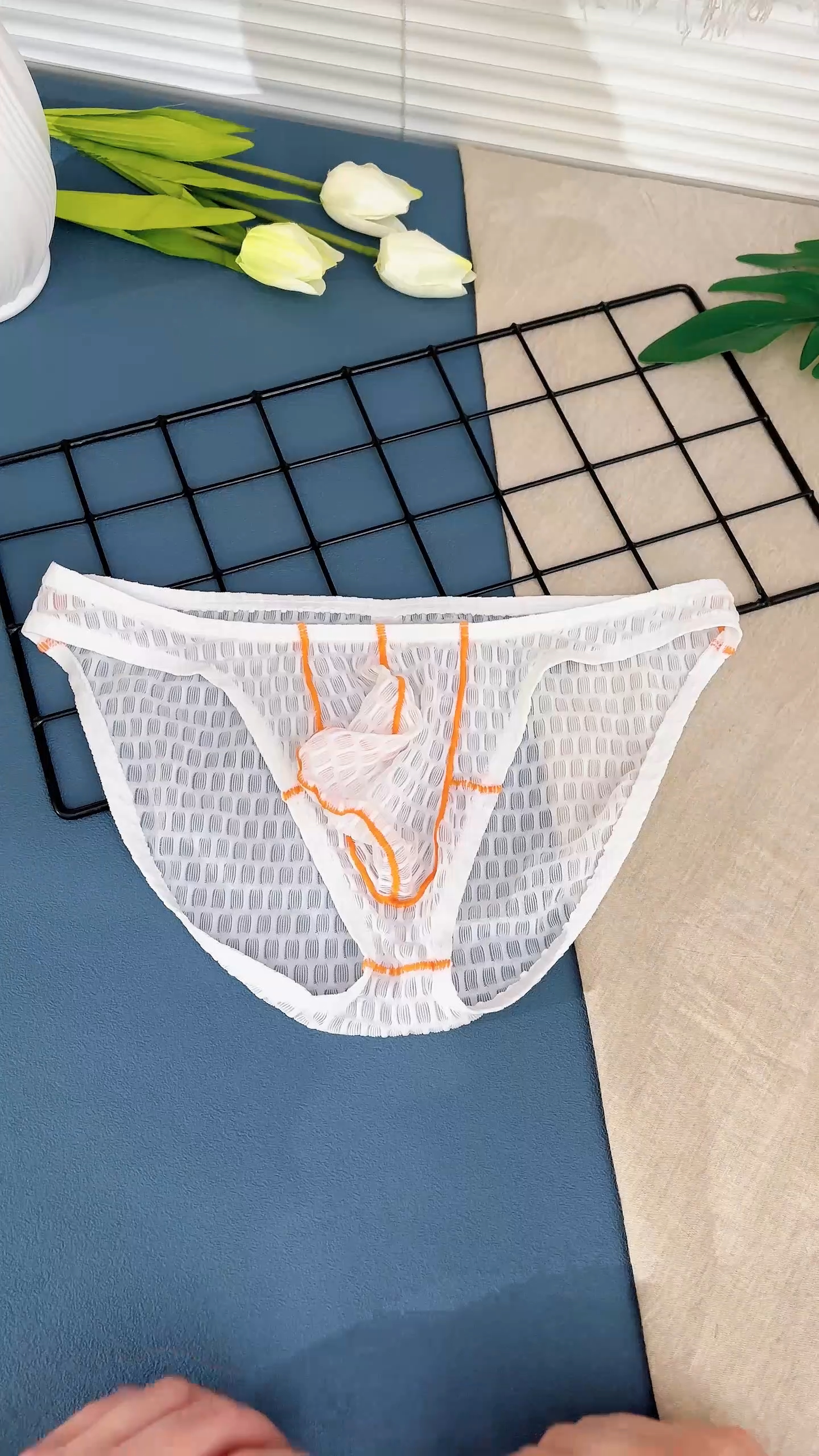 thumbnail video image 2 of Kudavo Men's Mesh Briefs Underwear,Low-Rise Underwear Soft Lightweight Underpants 3‑Pack,Size M, 2 of 11