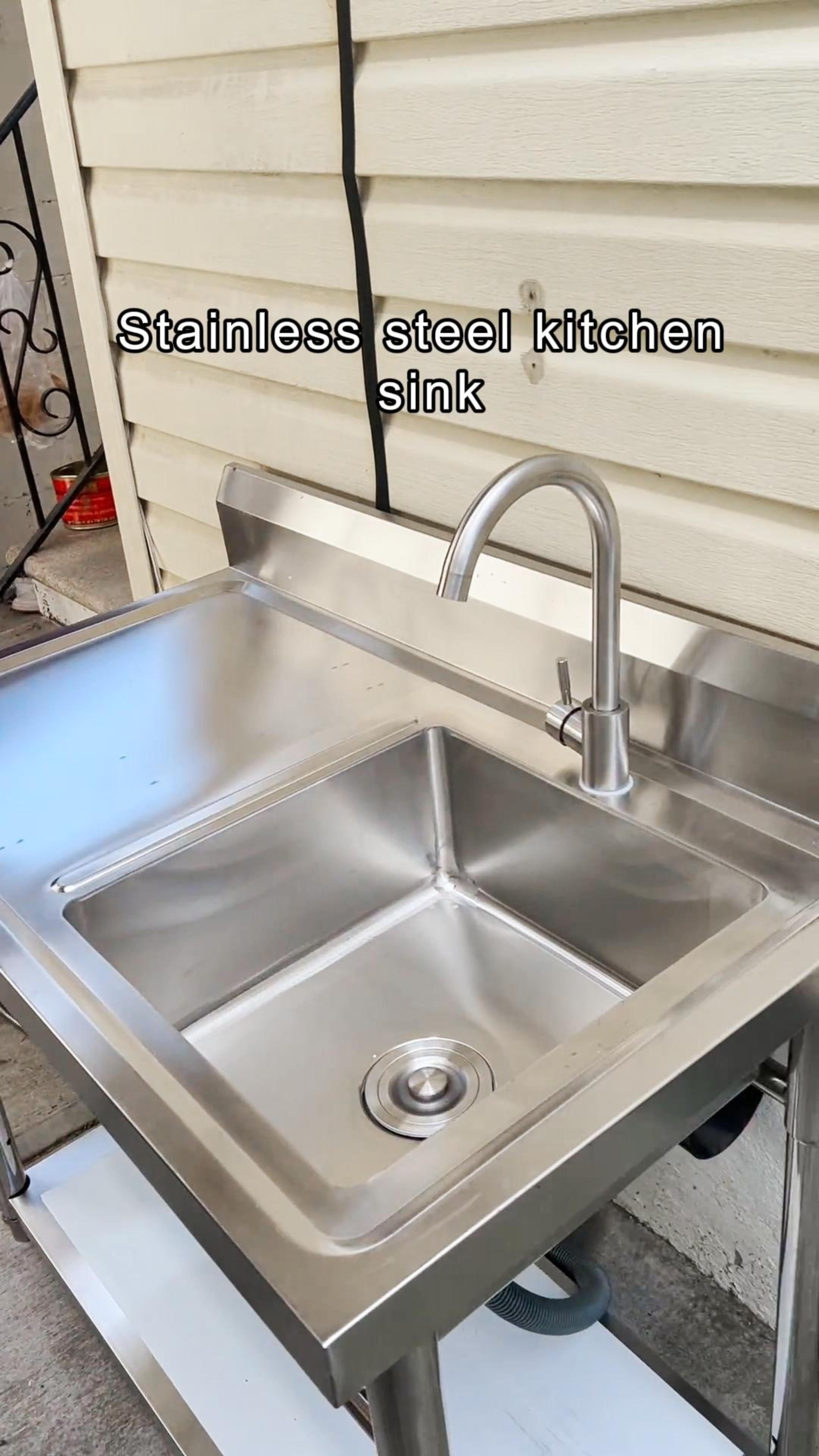 thumbnail video image 2 of Commercial Utility Sink,Stainless Steel Freestanding Single Bowl Utility Sink for Garage, Laundry Room, Kitchen, and Restaurant Use, Commercial Grade, Durable and Easy to Clean, 2 of 15