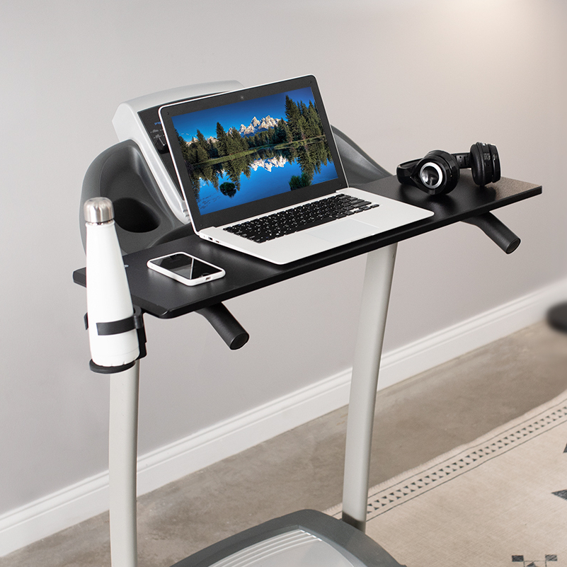 thumbnail video image 2 of VIVO Universal Laptop Treadmill Desk Attachment with Cupholder and Tech Slot, 2 of 9
