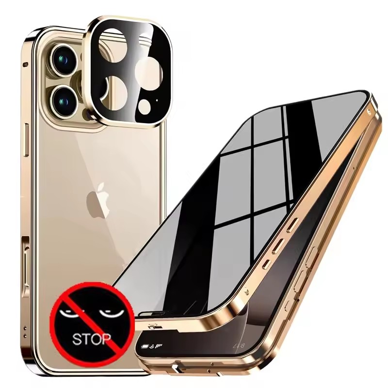 thumbnail video image 2 of Anti Peeping Case for Samsung Galaxy S21 Plus(S21+),Front Privacy Tempered Glass Cover,Magnetic adsorption Anti Peep Metal Frame with Lens Protector,Blue, 2 of 8