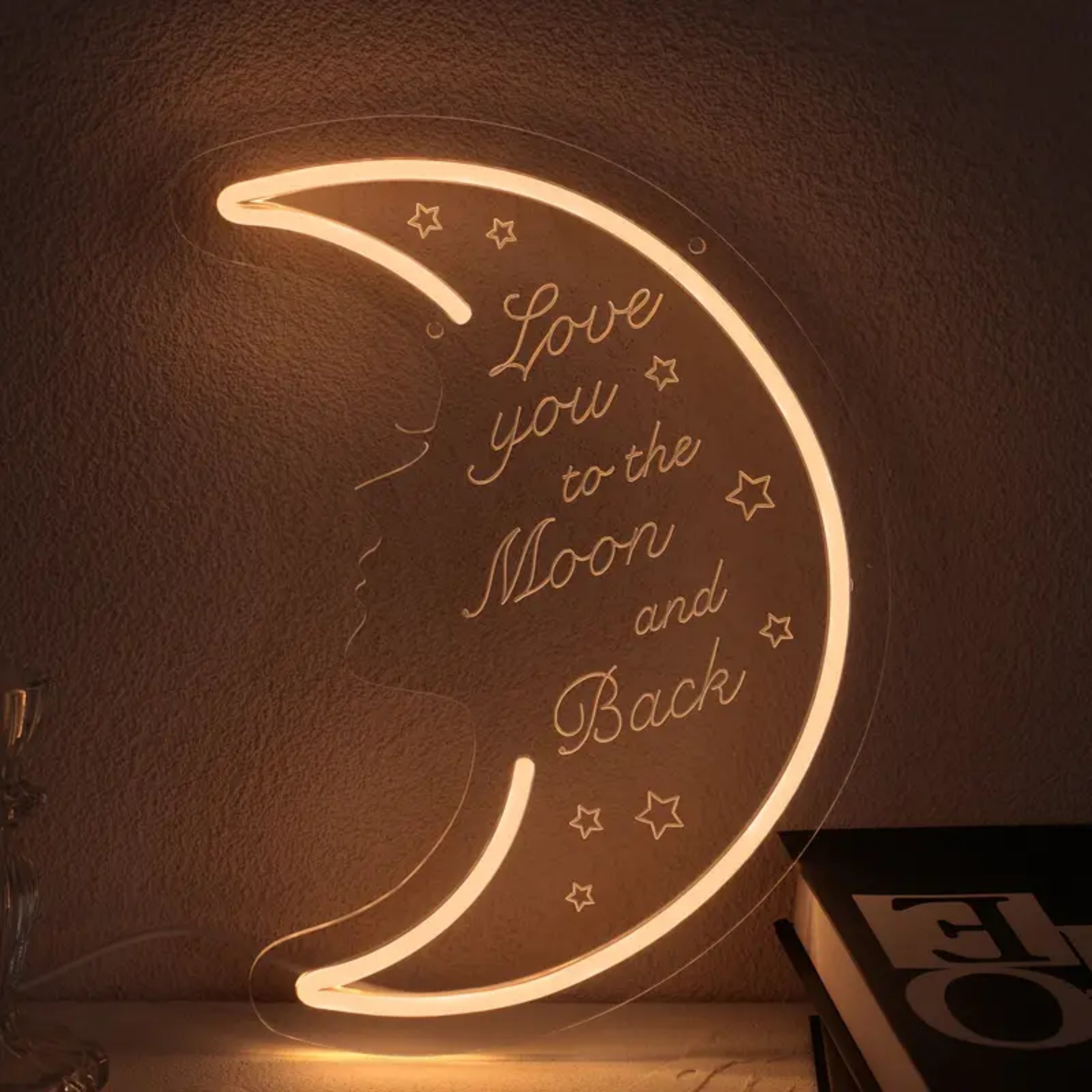 thumbnail video image 2 of UPONRAY Love You to the Moon and Back Neon Signs, 13.8"*11" Dimmable & USB-Powered LED Neon Light, Stylish Wall Decor as gifts for Valentine's Day, Birthday, Family, Lover, Children, 2 of 8