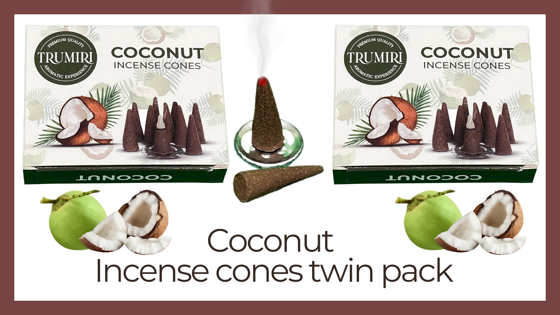 thumbnail video image 2 of Coconut Incense Cones - Total 20 Cone Incense - Dual Pack of 10 Insence Cones - Incense Cones Scented - Cone Incense Scents - Insense Cones - Incent Cone, 2 of 10