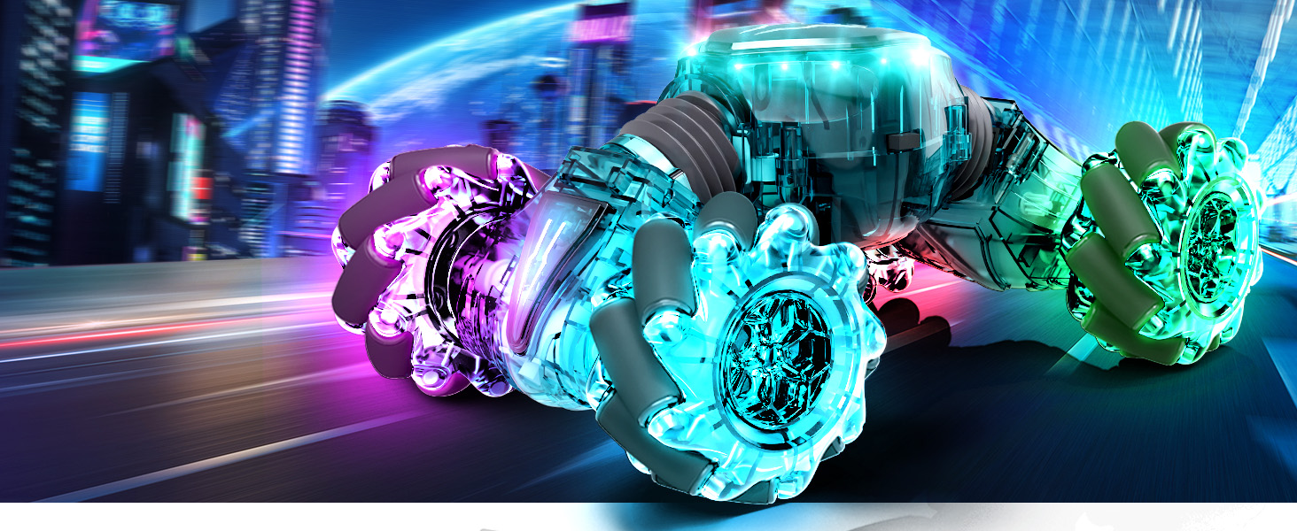 thumbnail video image 2 of Tecnock Remote Control Car for Boys Girls, 2.4GHz 4WD Gesture Sensing RC Stunt Car Toys - 360° Rotating Double Sided Hand Controlled RC Cars with LED Lights, Gifts for Kids Ages 6-8, 8-12, 2 of 8