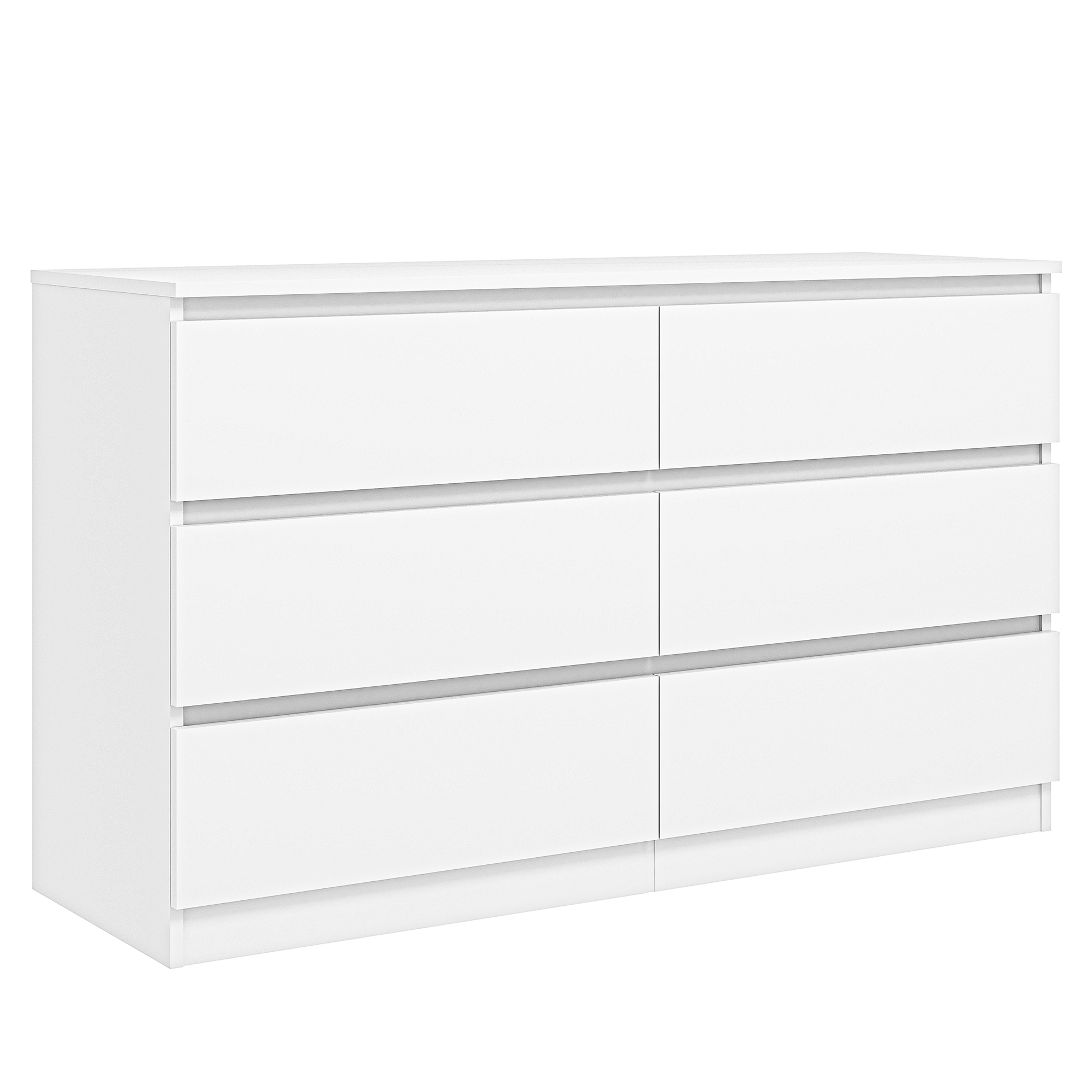 thumbnail video image 2 of Demi Bonn 6 Drawer Double Dresser, Modern 6 Chest of Drawers with Deep Drawers, Wide Storage Organizer Cabinet for Living Room, White, 2 of 9