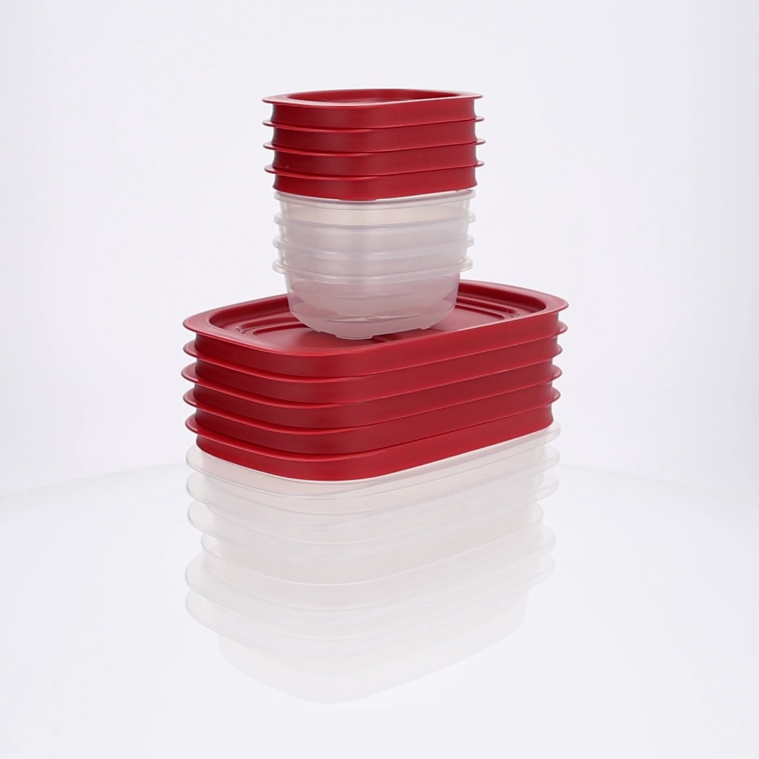 Rubbermaid EasyStore Medium Rectangle Containers, 18-Piece Set