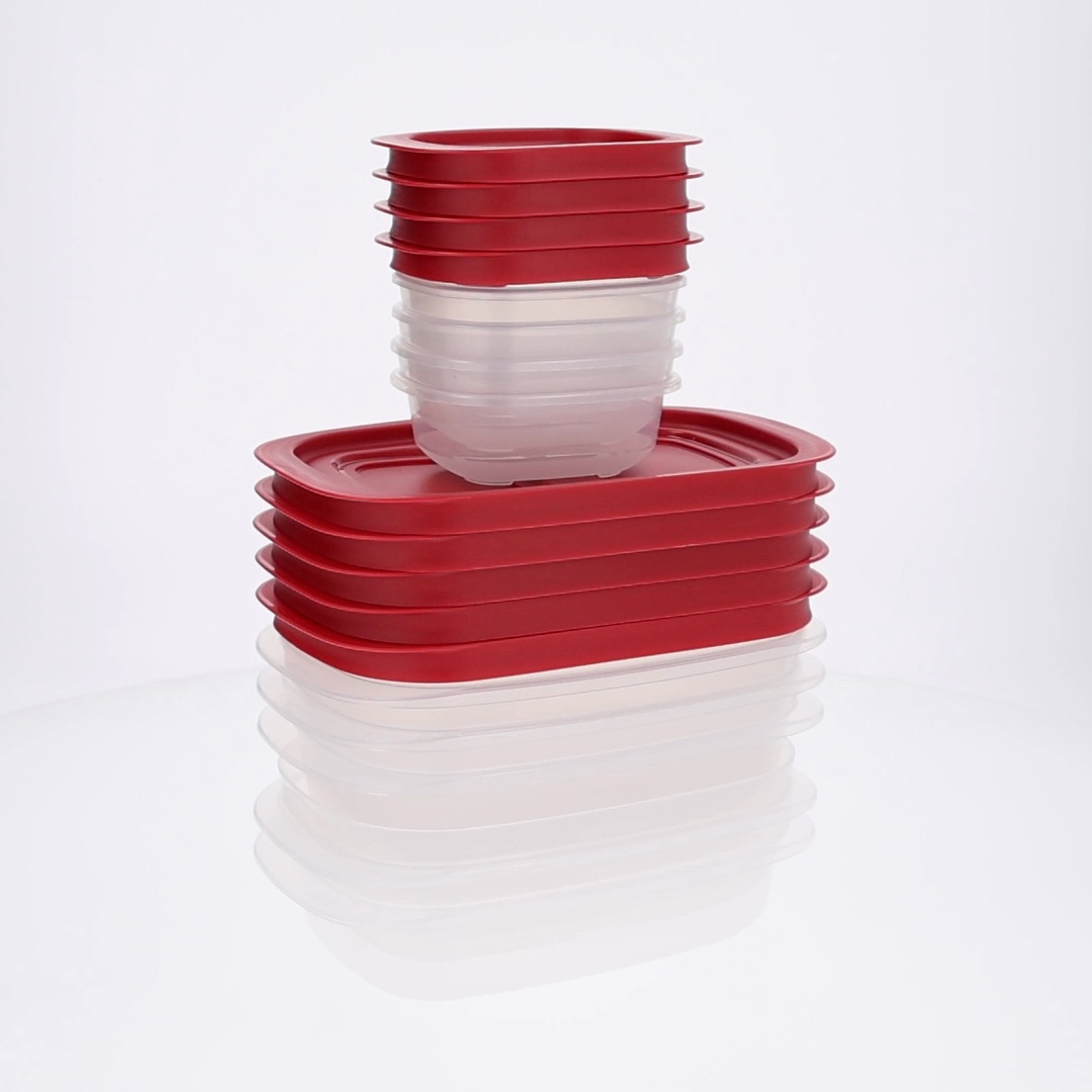 Rubbermaid EasyStore Medium Rectangle Containers, 18-Piece Set