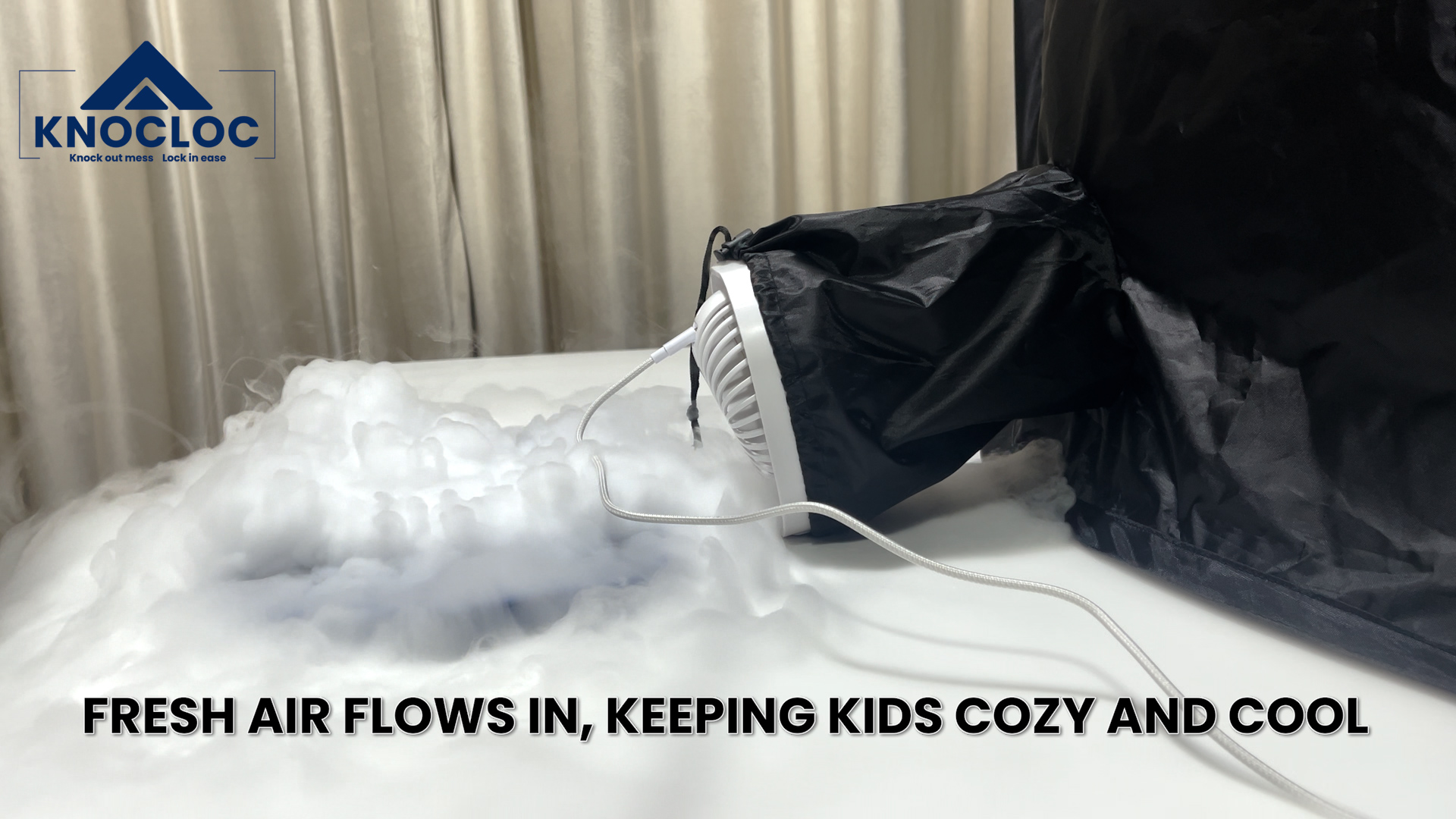 thumbnail video image 2 of KNOCLOC Sensory Tent for Kids with Autism, with Fan-Ready Port for Enhanced Ventilation, Large Blackout Autistic Tent for Kids & Adult Calming Down, Portable and Easy Setup 45*39*39 in, 2 of 13