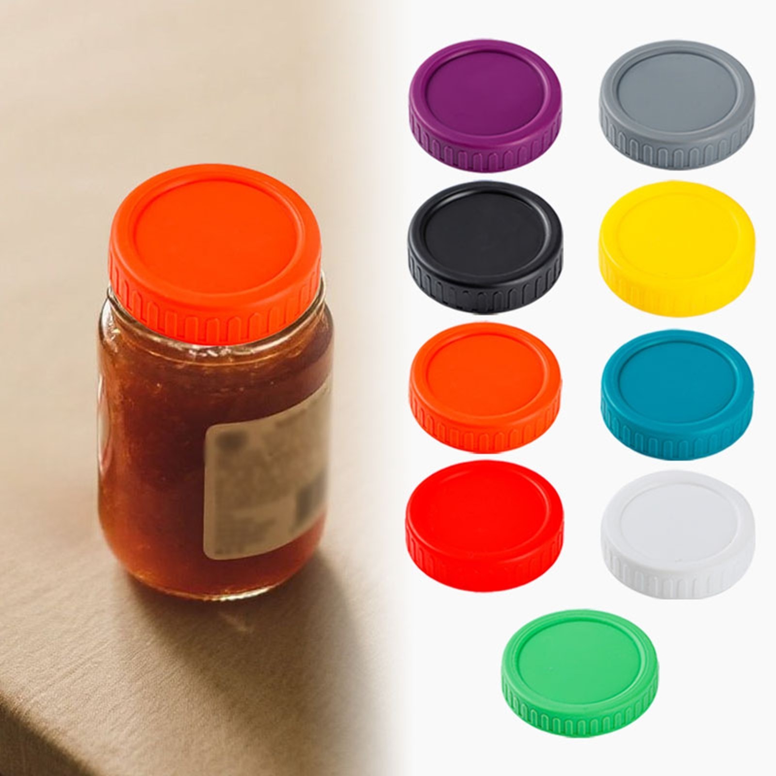 thumbnail video image 2 of Mouth Jar Lids - Leak-Proof, Scratch-Resistant, 75mm Size - Replacement Lids for Glass Jars, Kitchen Storage & Preservation, 2 of 4