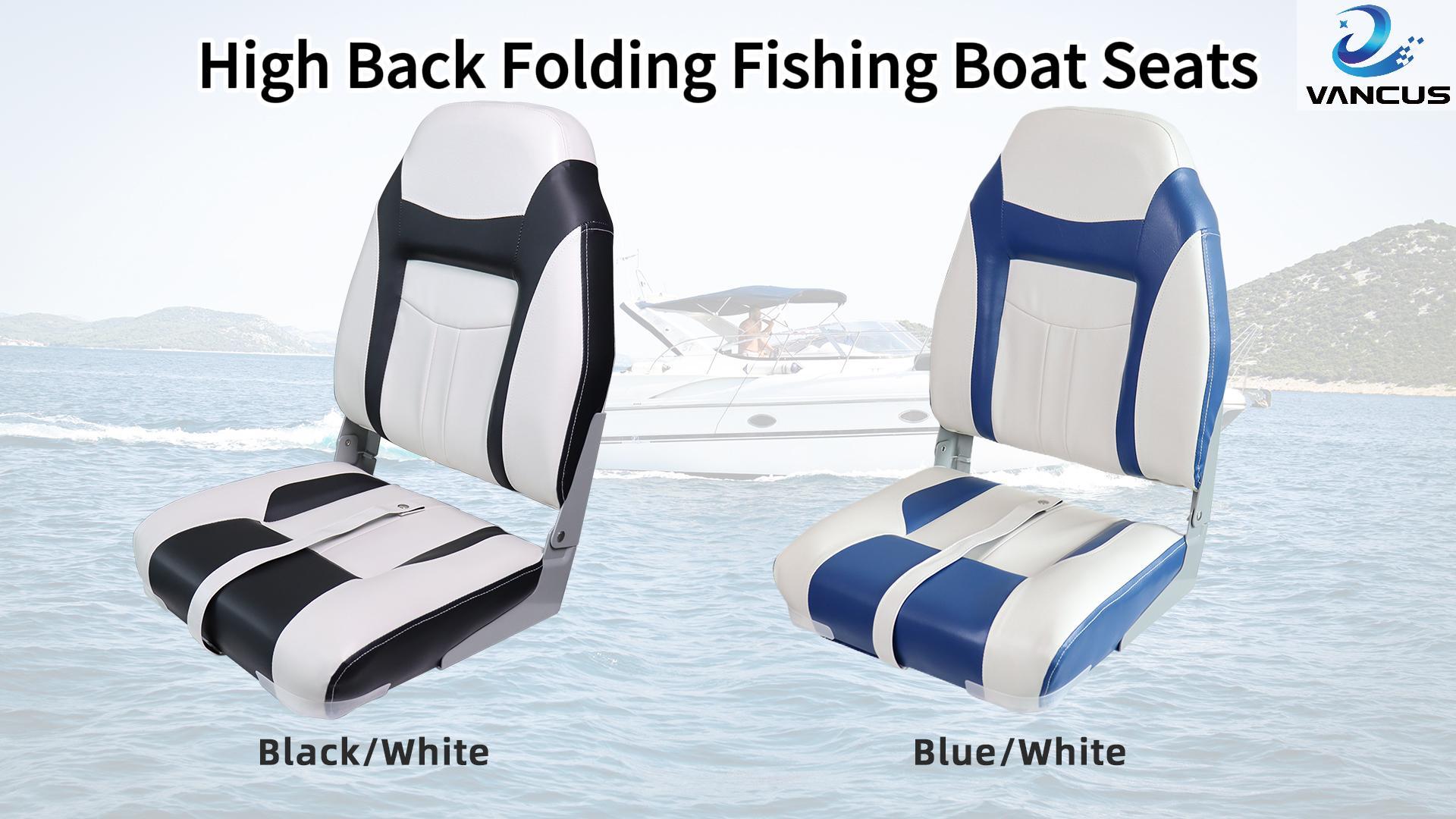 thumbnail video image 2 of VANCUS High Back Folding Boat Seat Easy to Carry Marine Durable Fishing Chair with High Quality Aluminium Hinges, 2 of 8