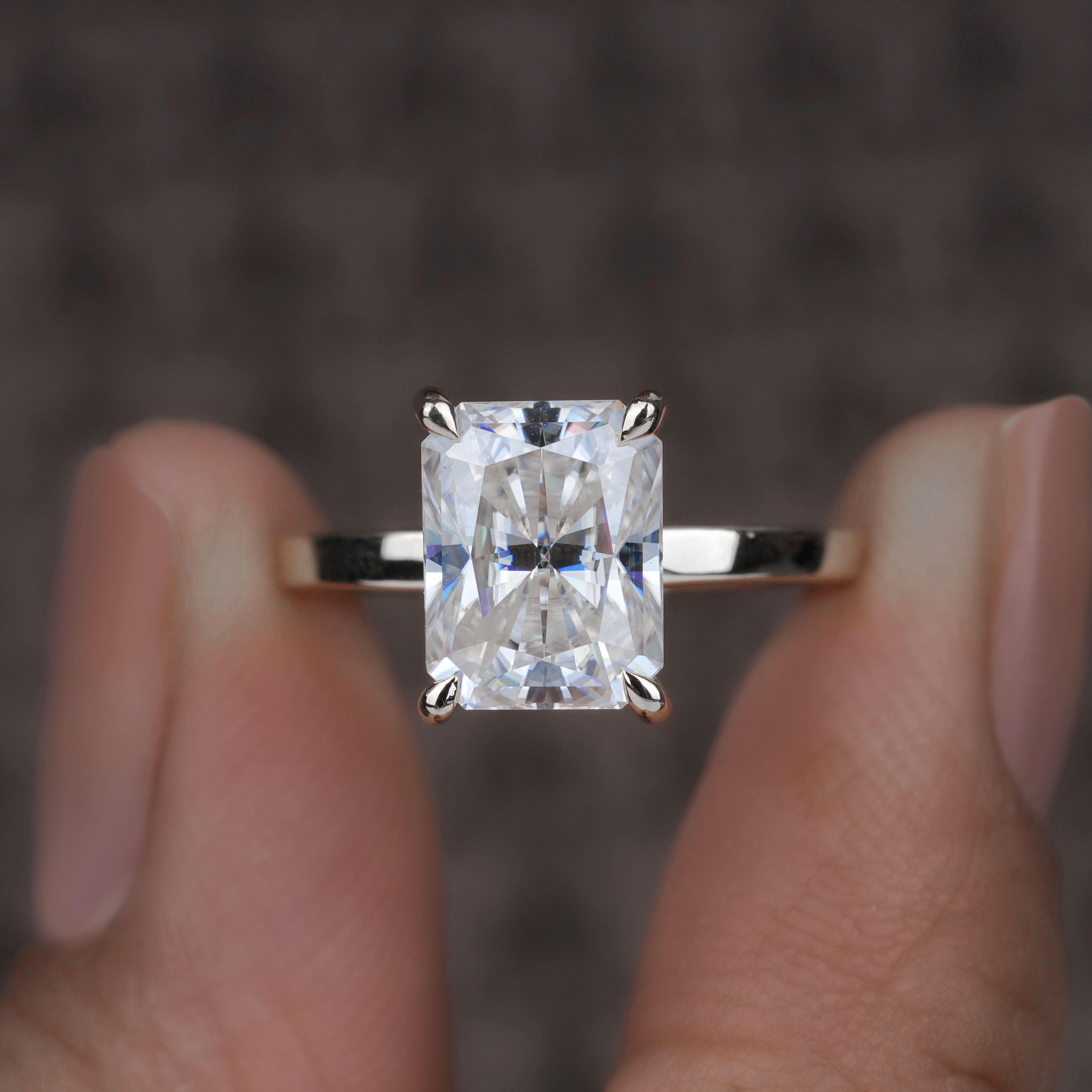 thumbnail video image 2 of Cora Jewellery 2.5 CT Radiant Cut Moissaanite Solitaire Engagment Ring for Women, 18K Rose Gold, 5.5 US, Pack of 1, 2 of 6