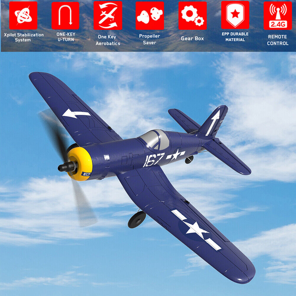 thumbnail video image 2 of Volantex F4U Fighter 2.4G 3CH Aerobatic Remote Control Toy Fixed Wing RC Airplane 6-Axis Gyro Plane, 2 of 11