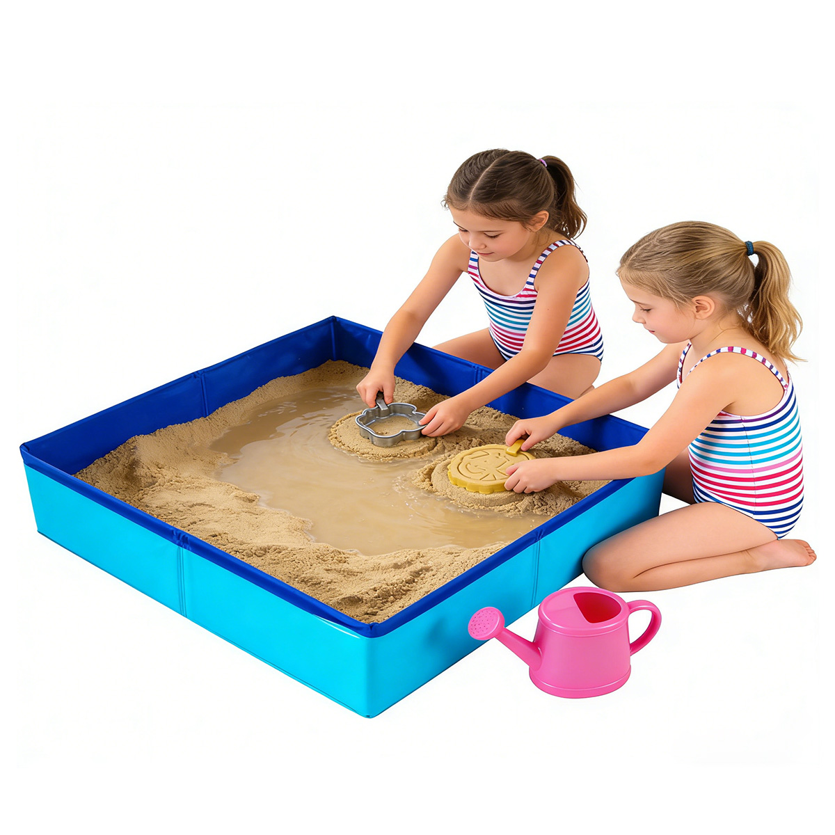 thumbnail video image 2 of SXDY Sand Table 50x50cm Oxford Cloth Sand Tray Outdoors Sandbox for Kids Beach Toys Square Blue, 2 of 14