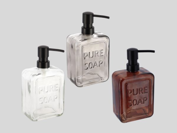 thumbnail video image 2 of Smoked Glass Soap Dispenser PURE SOAP 18 FL OZ, 2 of 7