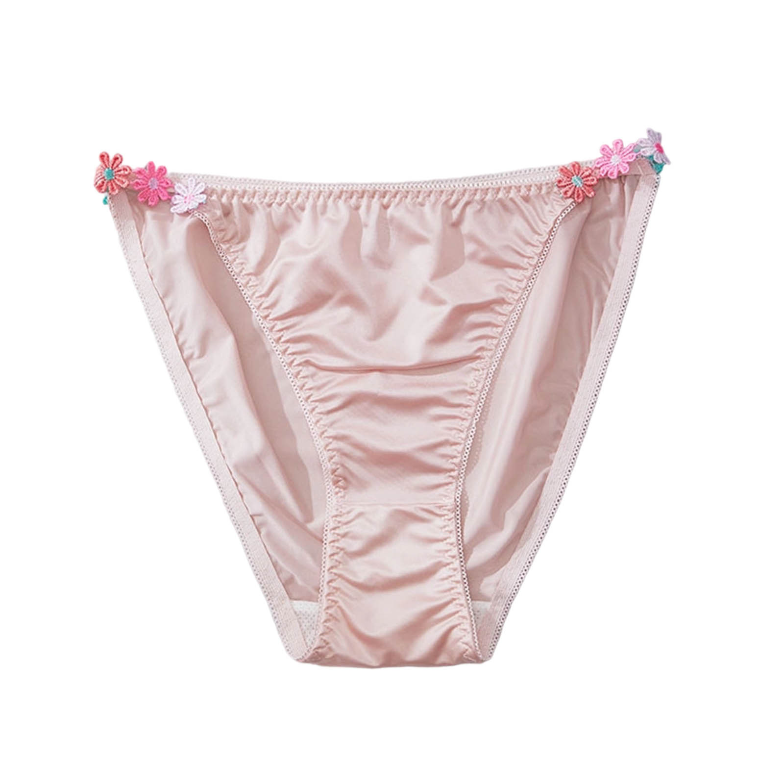 thumbnail video image 2 of Umfun Panties for Women Silky Satin Bikini - Cute Floral Applique Low Rise Underwear for Comfort & Romantic Daily Wear, 2 of 10