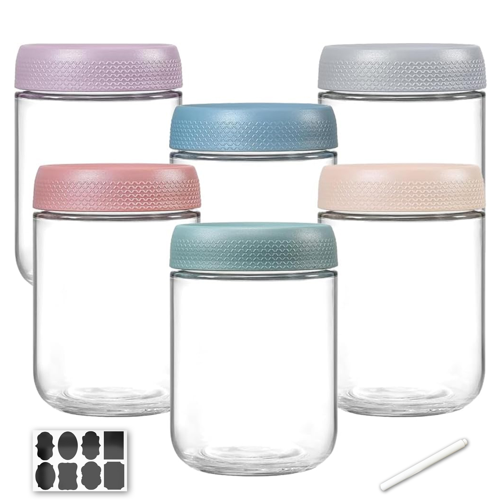 thumbnail video image 2 of stusgo 6 Pack 12 Oz Glass Overnight Oats Containers with Lids, Glass Overnight Oats Jars, 2 of 7