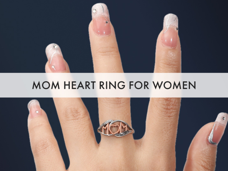 thumbnail video image 2 of Mom Heart Ring White and Rose Gold Plated Sterling Silver Womens Ginger Lyne Collection, 2 of 7