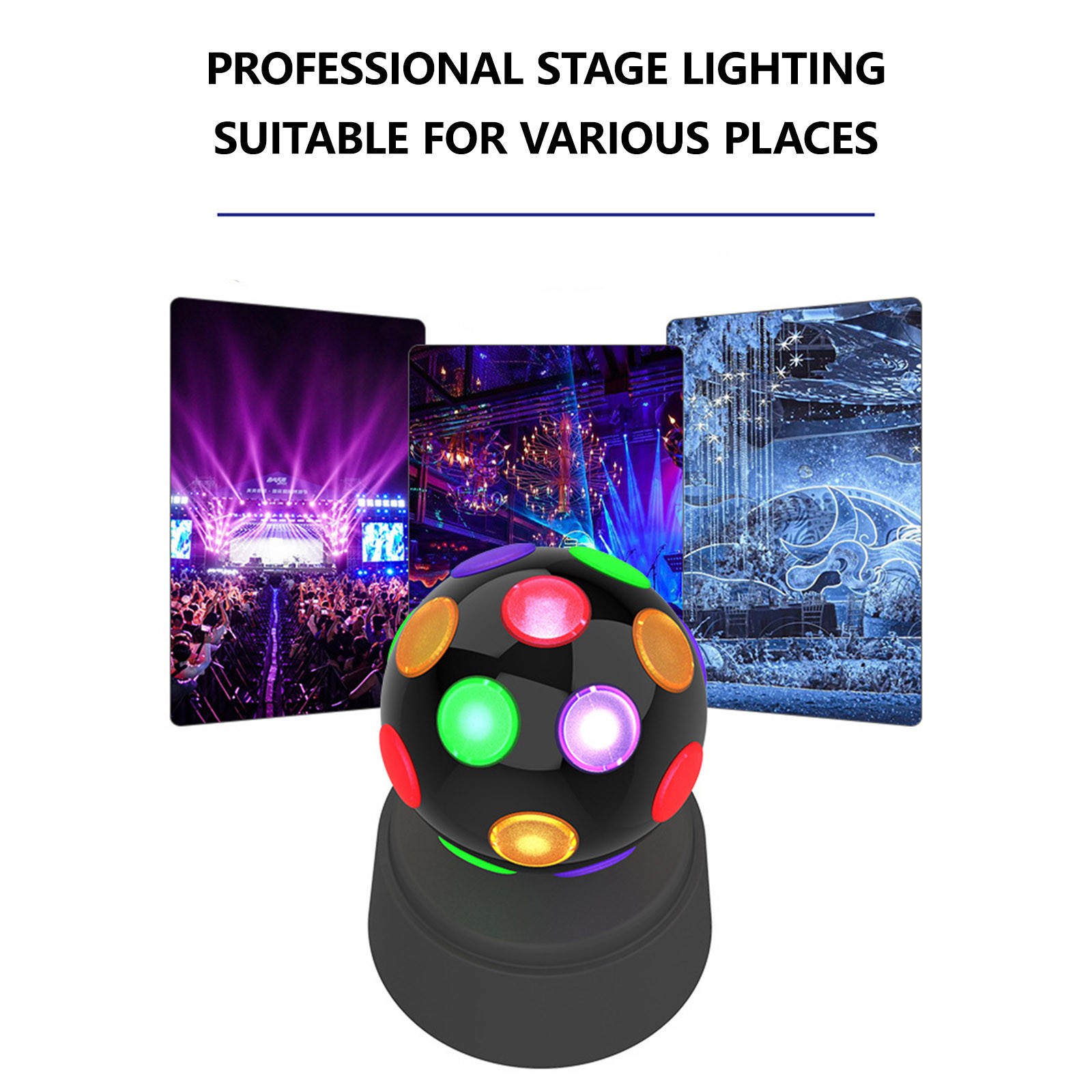 thumbnail video image 2 of Disco Ball Light Bluetooth Speaker New Arrivals 6.5 Inch Heart Shaped Rotating Disco Ball with LED Lights Disco Lights for Parties Stage Light Projection, 2 of 6