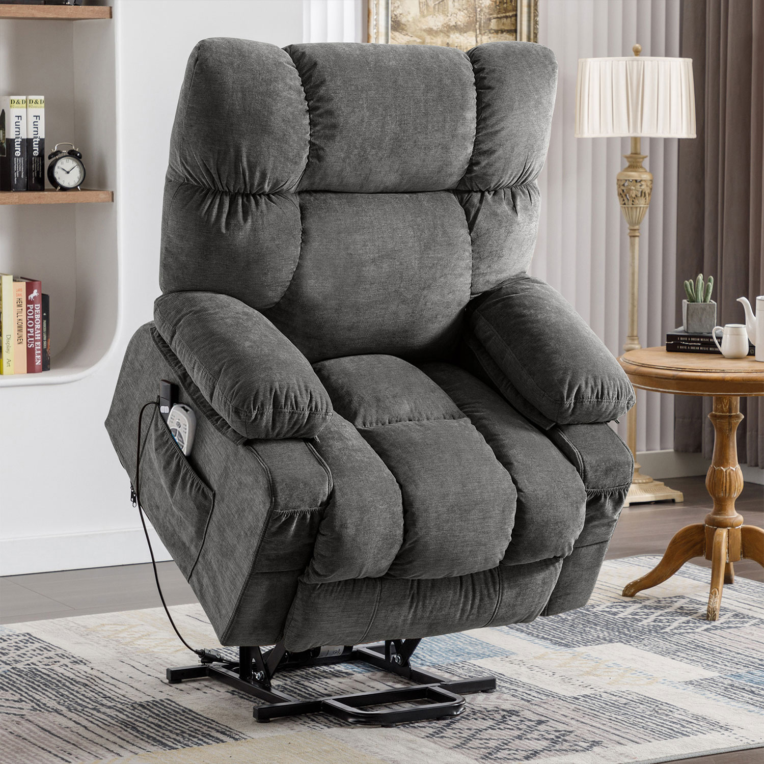 thumbnail video image 2 of JONPONY Power Lift Recliner Chair Recliners for Elderly with Heat and Massage Recliner Chair for Living Room with Infinite Position and Side Pocket,USB Charge Port,Grey, 2 of 15
