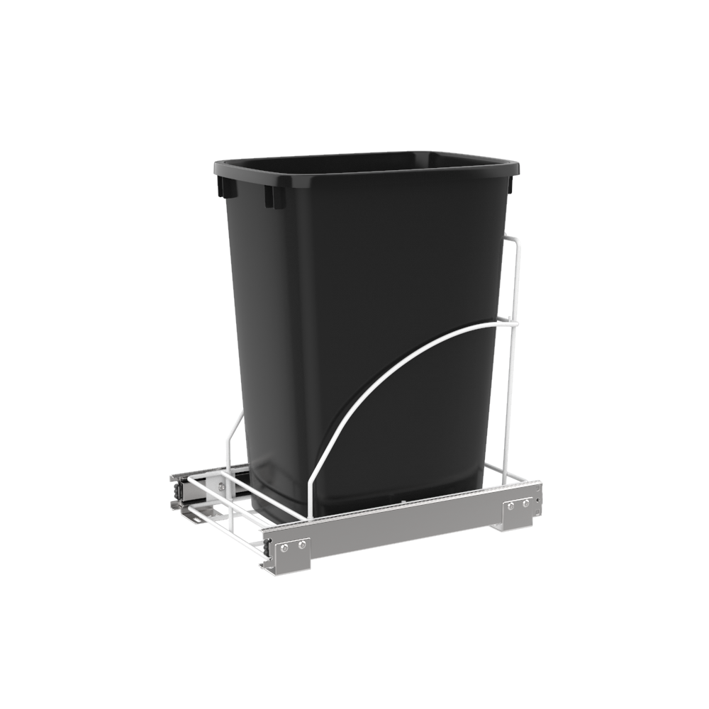 Homgarden 30 Liter / 8 Gallon Sliding Pull Out Trash Can Under Counter Kitchen Waste Bin Cabinet, Black