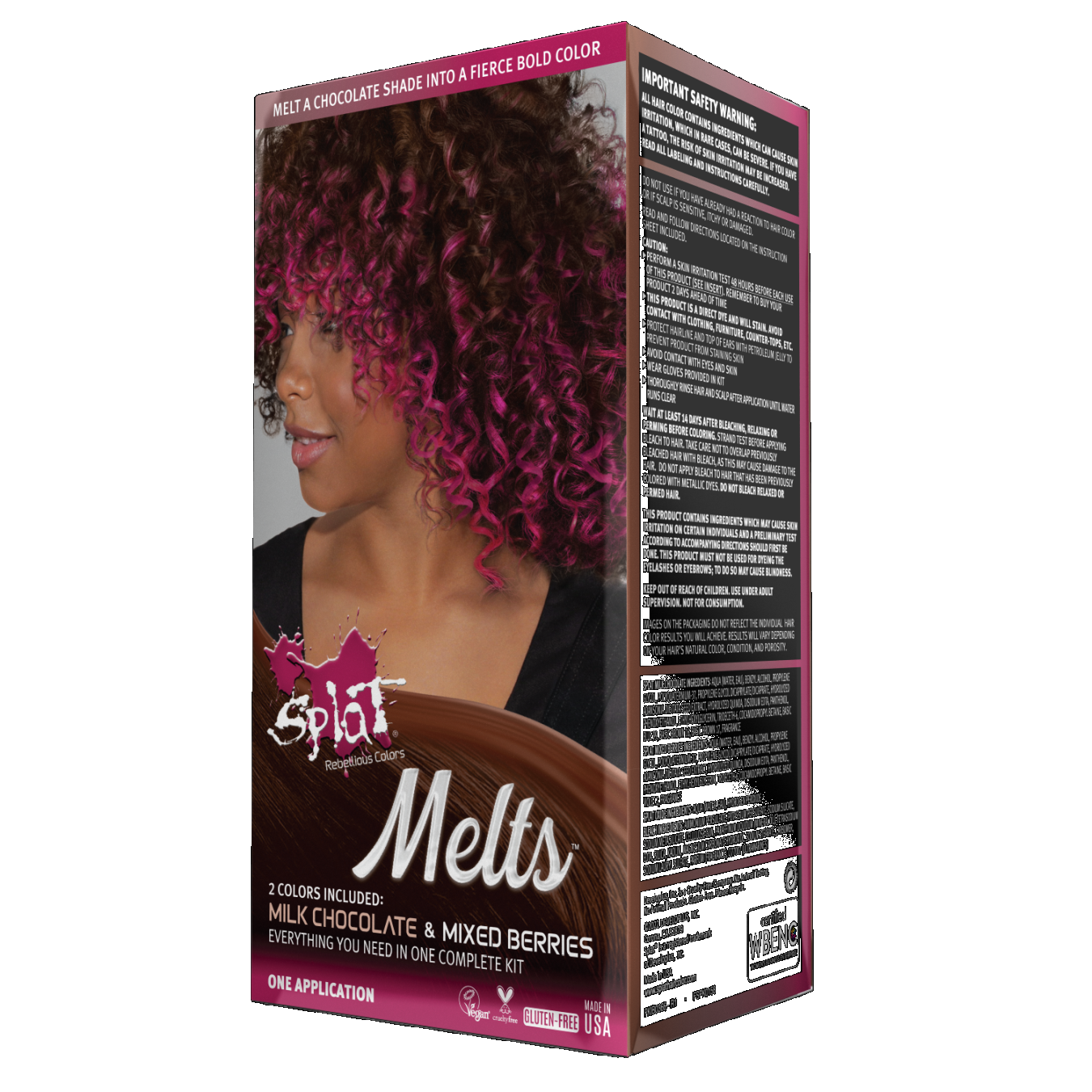 Splat Melts Hair Dye, Milk Chocolate and Mixed Berries, 1 Application -  