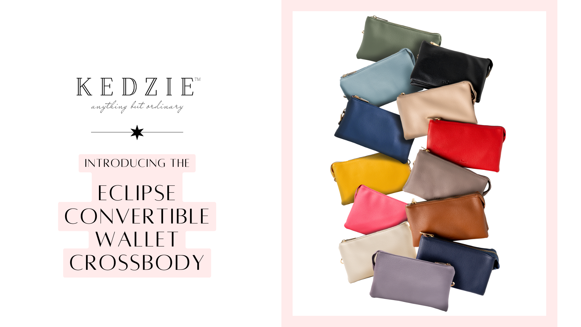 thumbnail video image 3 of Kedzie Eclipse Convertible Wallet Crossbody Bag in Vegan Leather, Black (Women's), 3 of 9