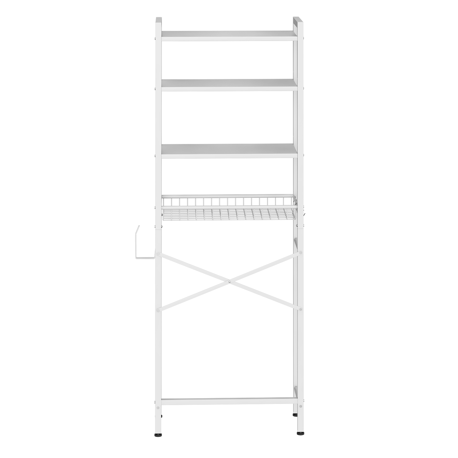 Kalrin 4-Tier Over-The-Toilet Storage Rack, Adjustable Shelf and Basket,  Freestanding Bathroom Organizer Shelf for All Rooms, Space-Saving Bathroom