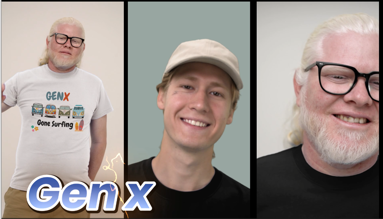 thumbnail video image 2 of Gen X Gone Surfing – Retro Beach Vibes T-Shirt (Navy, M), 2 of 3