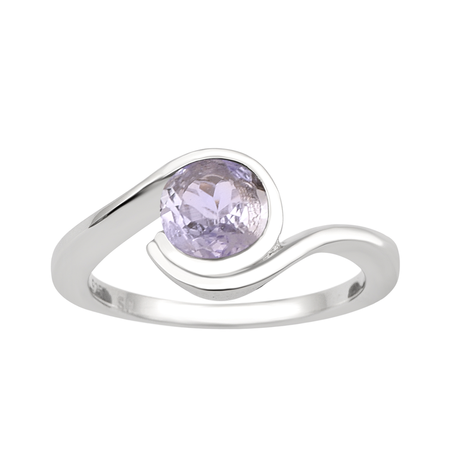 thumbnail video image 2 of Bar Set Solitaire 6mm Round Tanzanite Gemstone 925 Sterling Silver Women Ring, 2 of 7