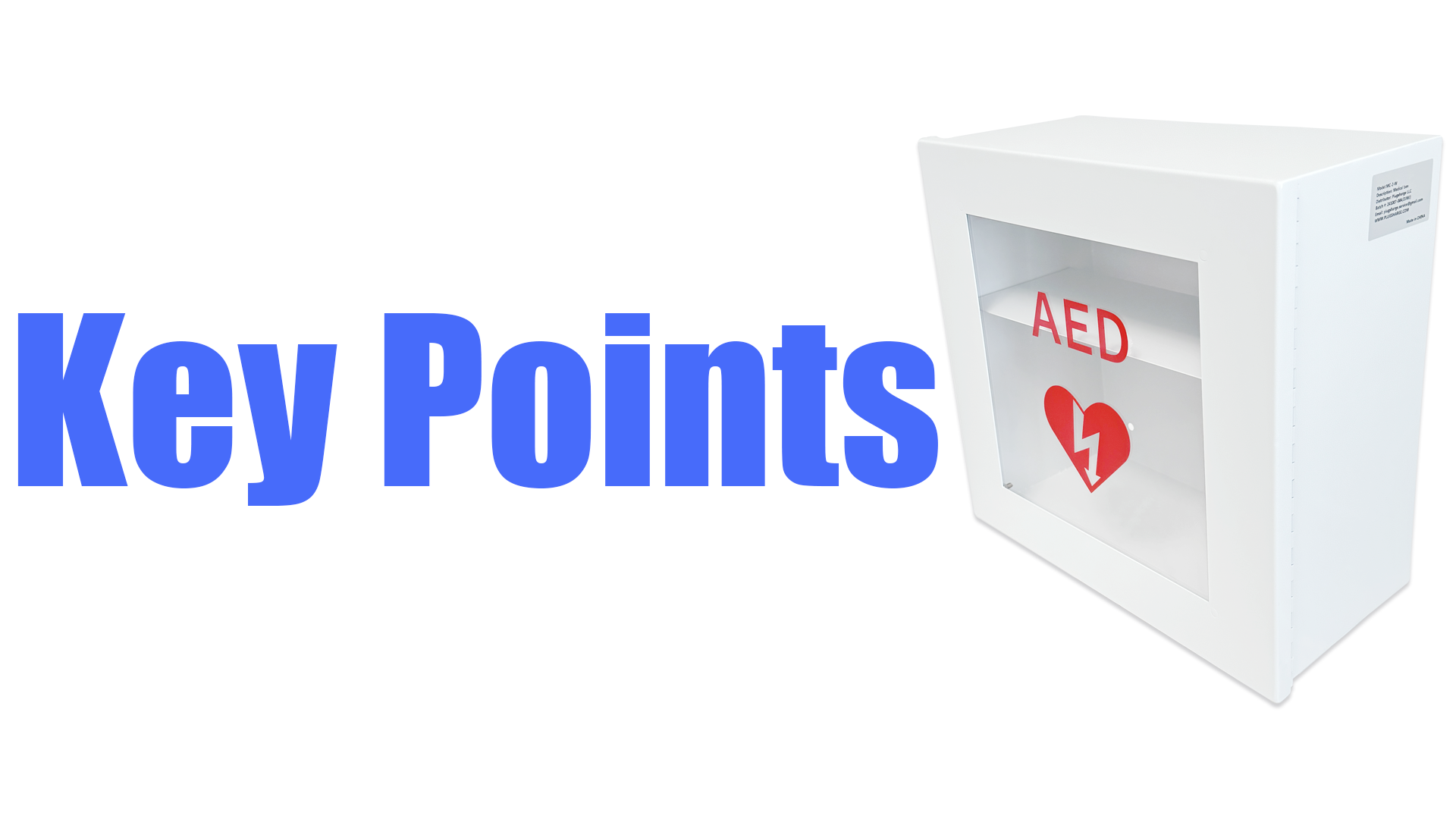 thumbnail video image 2 of Plugsharge Non Alarmed AED Defibrillator Wall Mounted Storage Cabinet - 14.5'' x 7'' x 13.75'' Steel AED Holder Defibrillator Cabinet for Emergency at Church, Fitness Center, Home, Office, Warehouse, 2 of 10