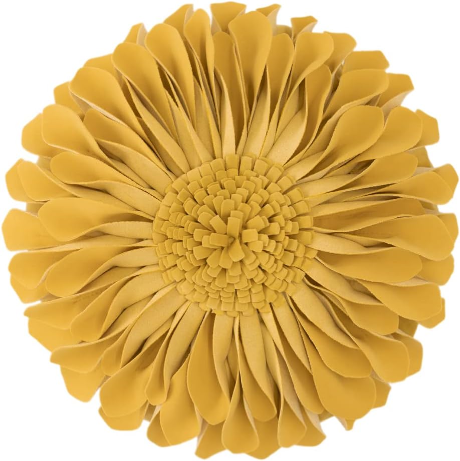thumbnail video image 2 of JWH 3D Round Handmade Decorative Velvet Sunflower Throw Pillows with Insert 12inch Gold, 2 of 9