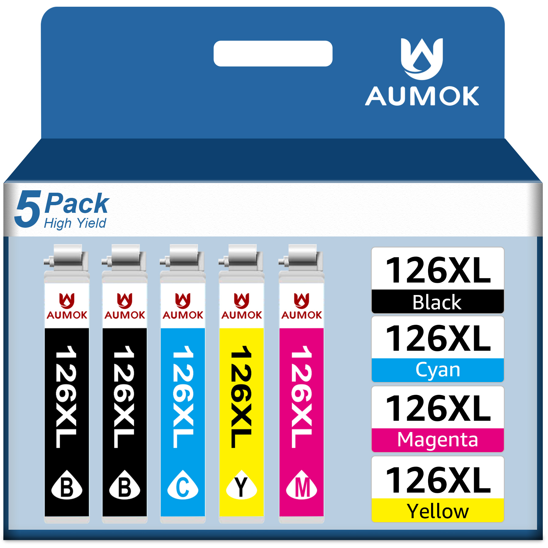 thumbnail video image 2 of 126XL T126 126 Ink Cartridge Compatible for Epson 126 ink cartridges for printers Workforce 520 545, 2 of 11