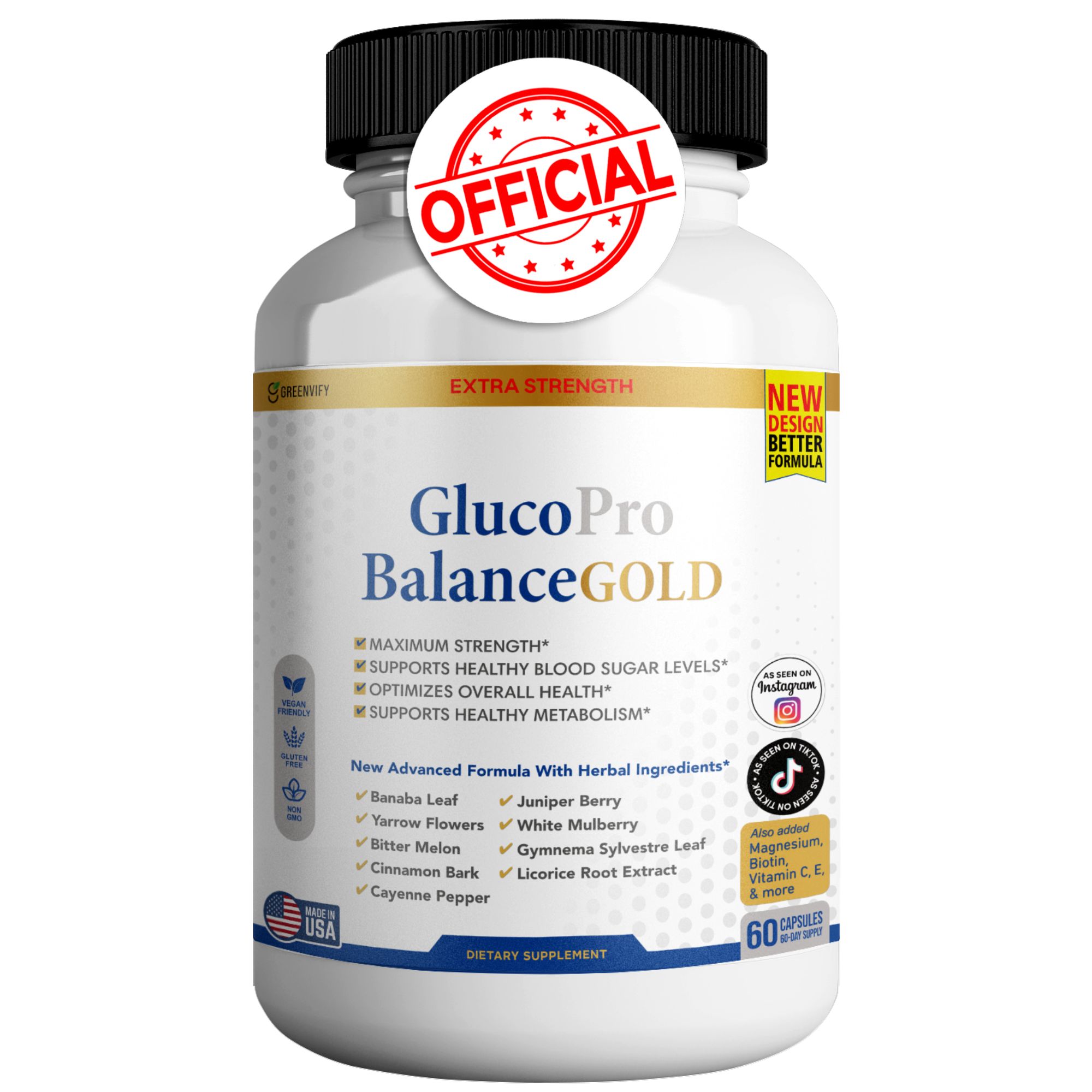 thumbnail video image 2 of Gluco Pro Balance Gold – All-Natural Maximum Strength Formula to Support Healthy Blood Sugar Levels – 180 Capsules, 2 of 6