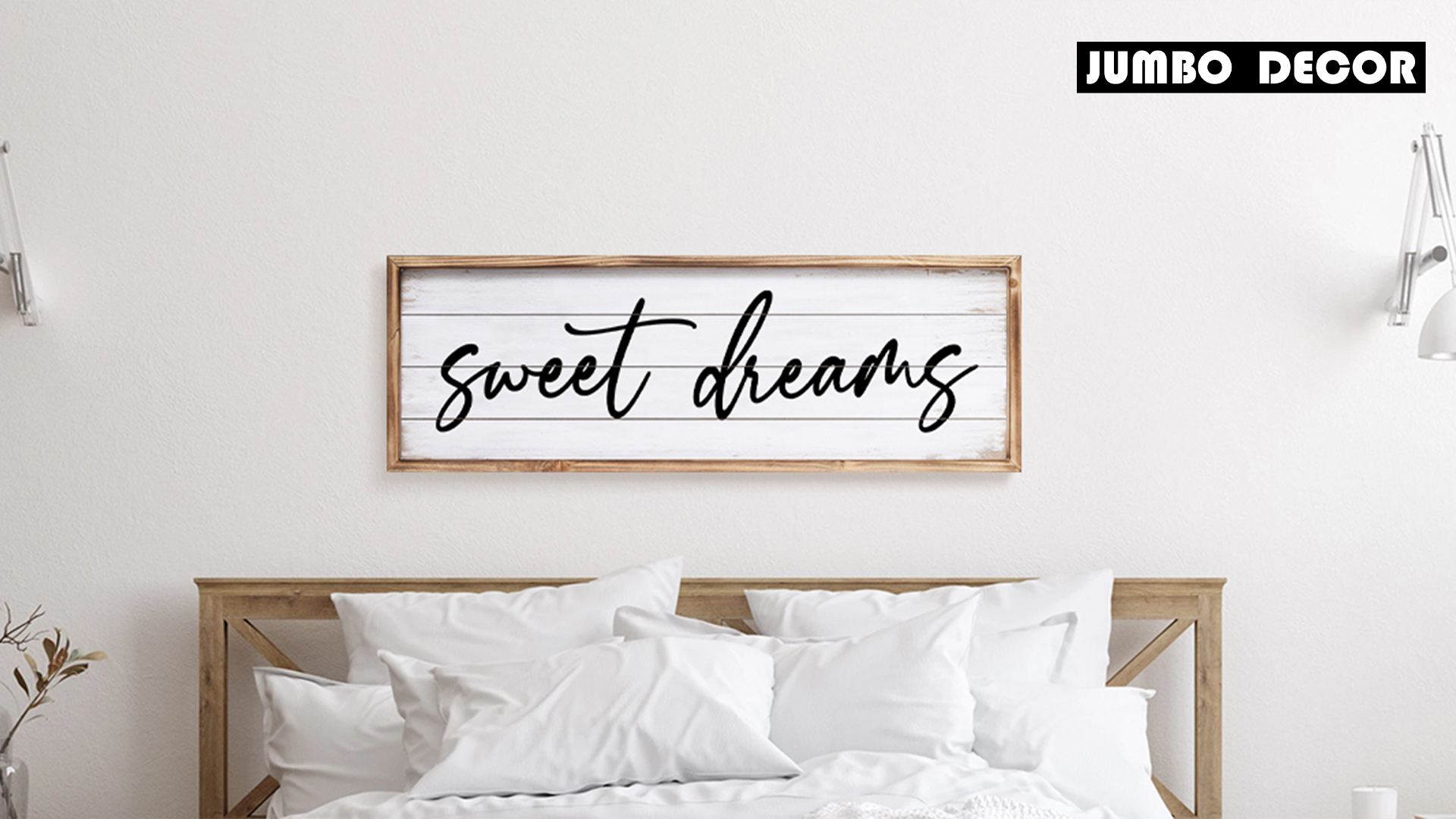 thumbnail video image 2 of MODE HOME Sweet Dreams Wall Decor Above Bed 42''×15'' Large Bedroom Sign Farmhouse Bedroom Wall Sign Wood Framed Guest Room Decor Master MODE MODE HOME HOME Bedroom Wall Decoration (Black), 2 of 9