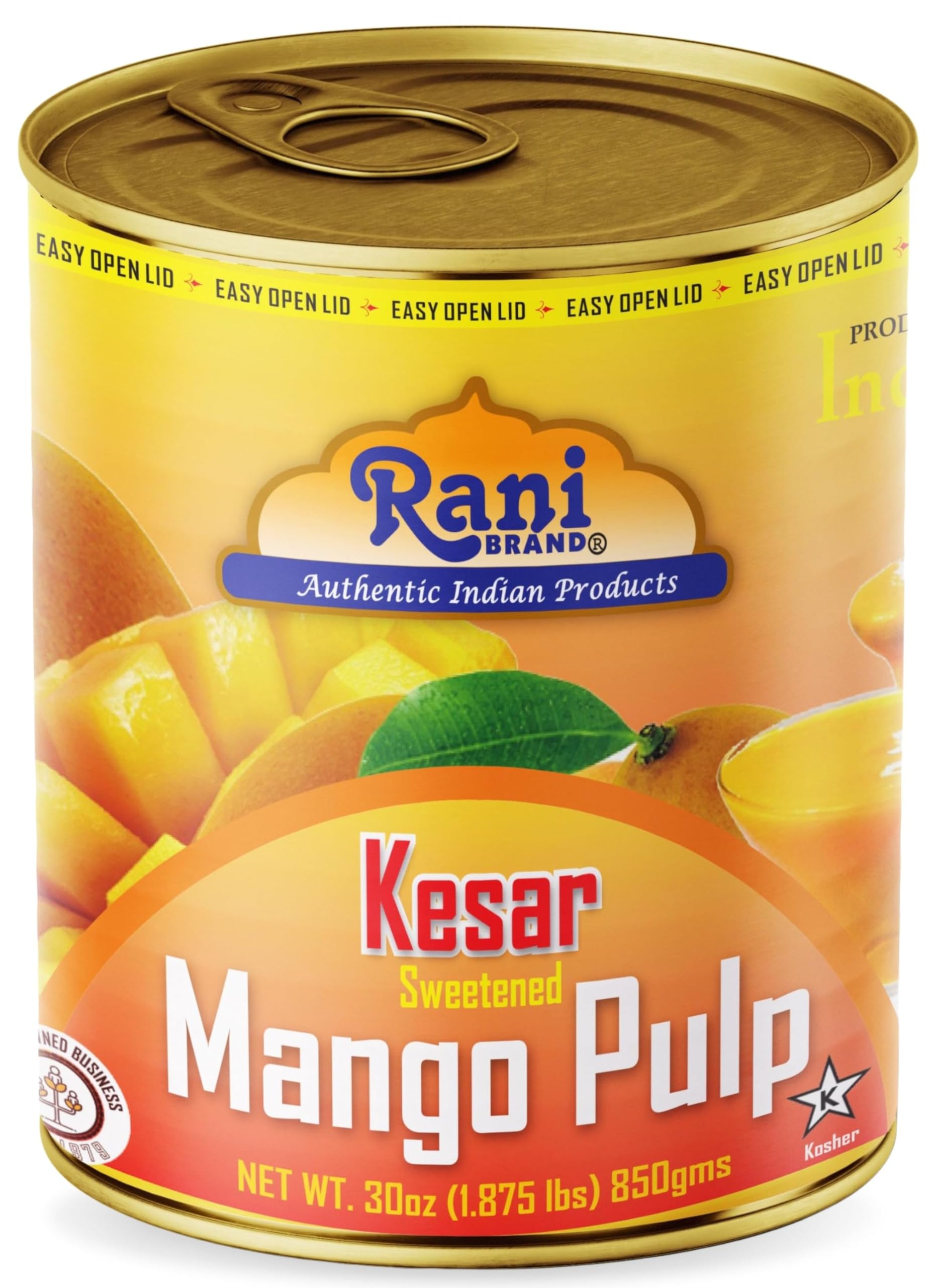 thumbnail video image 2 of Rani Mango Pulp Puree (Makes Mango Lassi Shakes) Kesar Sweetened 30oz (1.875lbs) 850g ~ Kosher | All Natural | NON-GMO | Vegan | No colors | Gluten Friendly | Indian Origin, 2 of 12