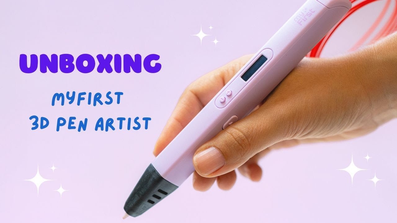 thumbnail video image 2 of myFirst 3D Pen Artist (Purple) with OLED Display, PLA & ABS Compatible, 6 Colours Filaments, Arts & Craft for 12 Years Old & Above, Batteries Not Included, 2 of 15