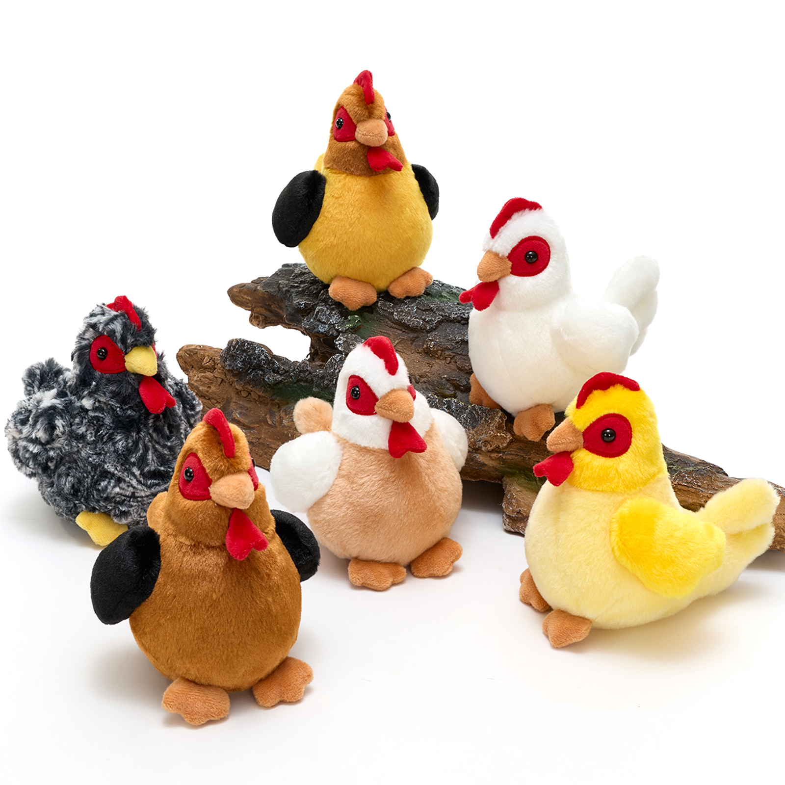 thumbnail video image 2 of MaoGoLan 6 Pcs Chicken Stuffed Animals Set 6'' Cute Stuffed Chicken Plush Toy Bulk, 2 of 7