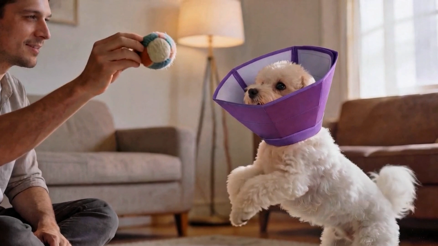 thumbnail video image 2 of ROZKITCH Dog Cone Collar Stop Licking,Adjustable Elizabethan Cone for Dog After Surgery,Anti-Licking Pet Recovery Collar for Small Dogs,Purple,S, 2 of 8