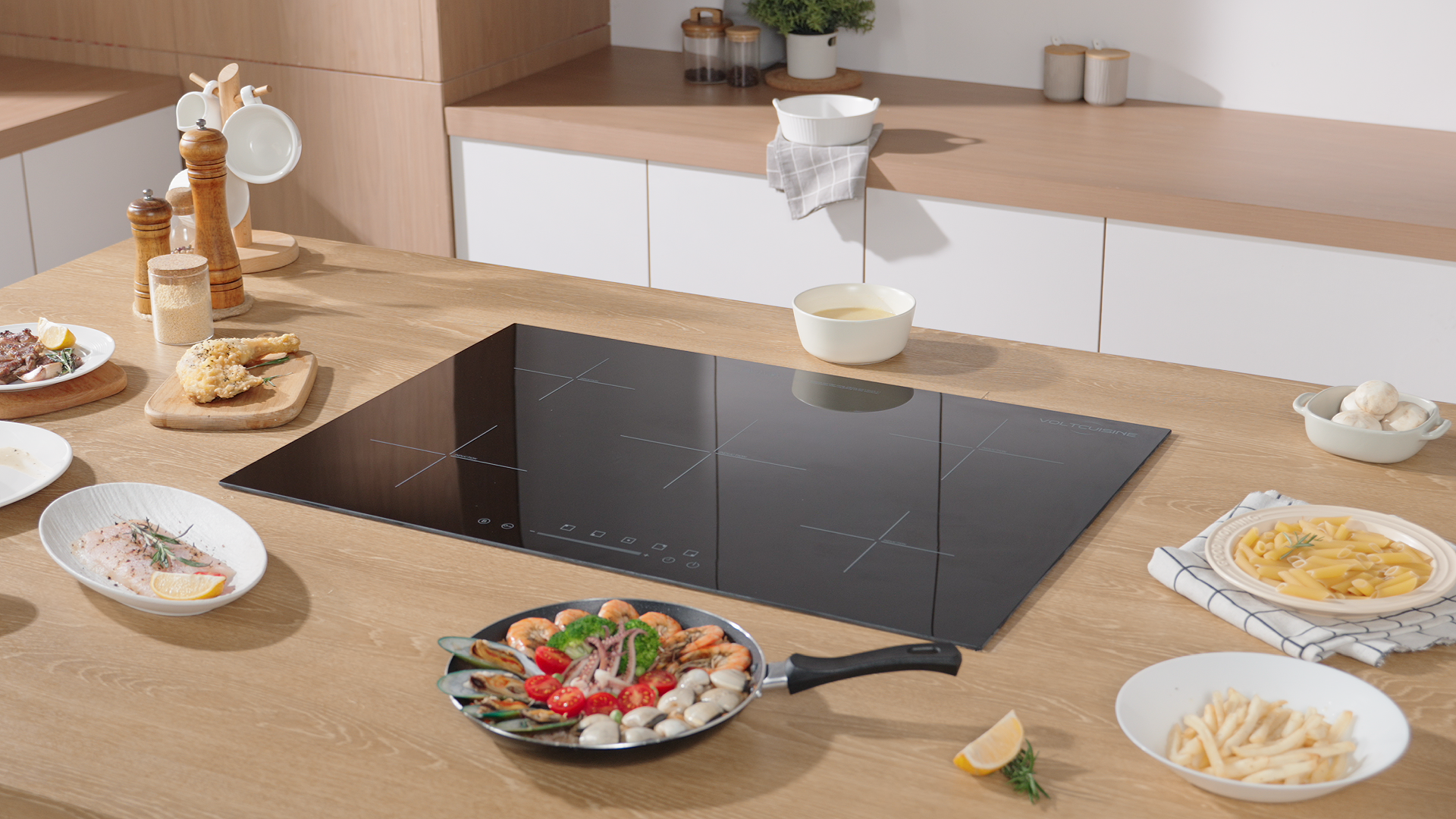thumbnail video image 2 of VoltCuisine 30 inch Induction Cooktop, 6600W Hot Plate Electric Stove for Countertop, Precision Top Induction Burner, Powerful with 9 Preset Power Levels, Child Safety Lock, Timer with Mat, 2 of 9