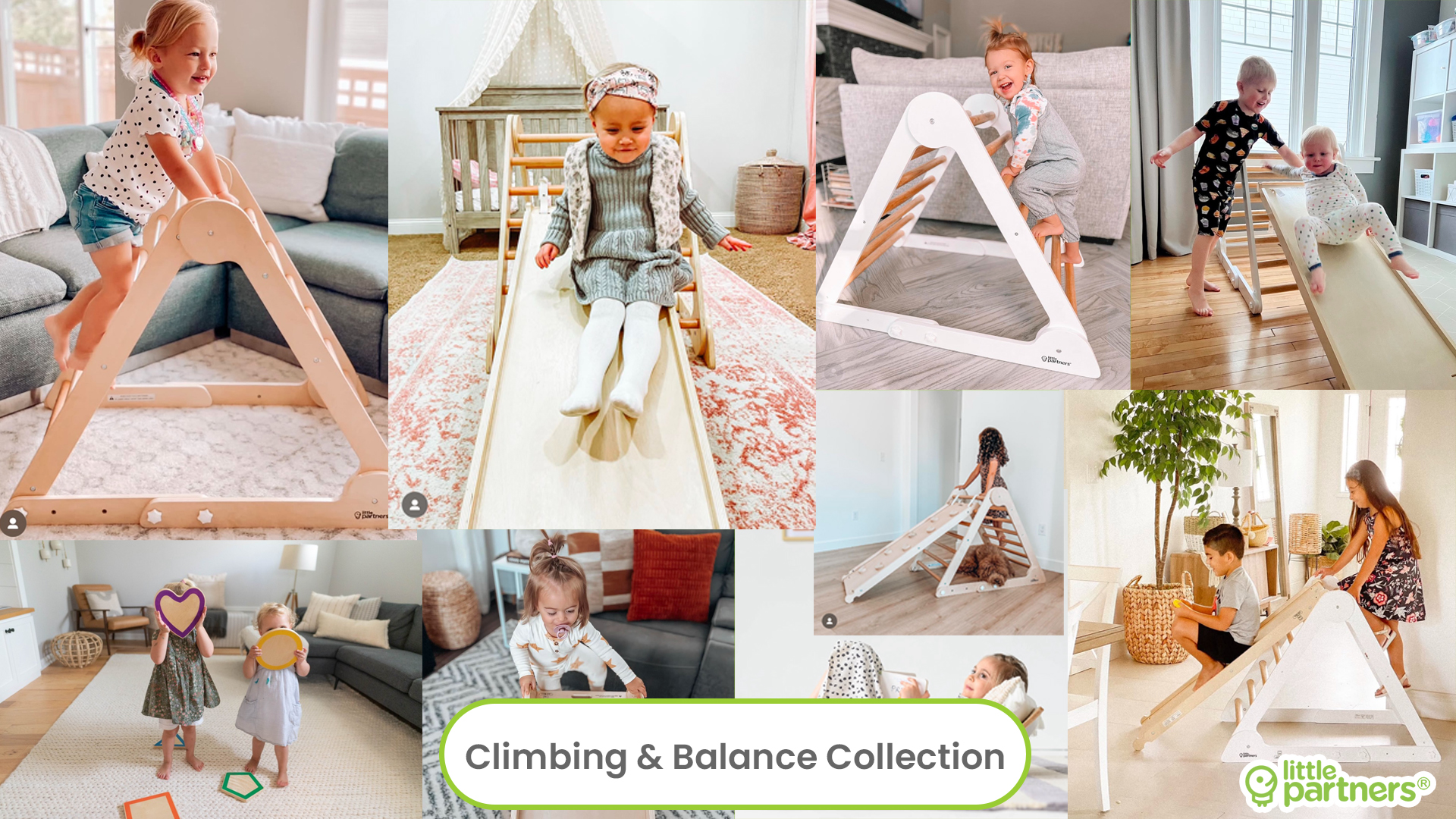 thumbnail video image 2 of Little Partners Learn 'N Balance Set Wooden 4 Stepping Stones Montessori Furniture Balance Board for Toddlers Kids Play Gym - Natural, 2 of 10
