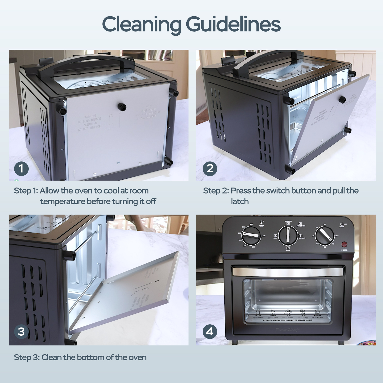 thumbnail video image 2 of Plum Chef 13QT Air Fryer Toaster Oven Combo, Compact Stainless Steel Countertop Oven for 1-3 People, 1500W with Oil-Free Cooking, Easy to Clean, Space Saving, Sliver, 2 of 11