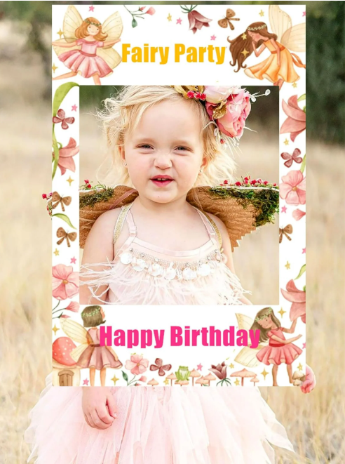 thumbnail video image 2 of Vertical Fairy Party Comparison Photo Frame Props - Flower Butterfly Theme Background Panel Dream Garden Party Decoration, 2 of 8