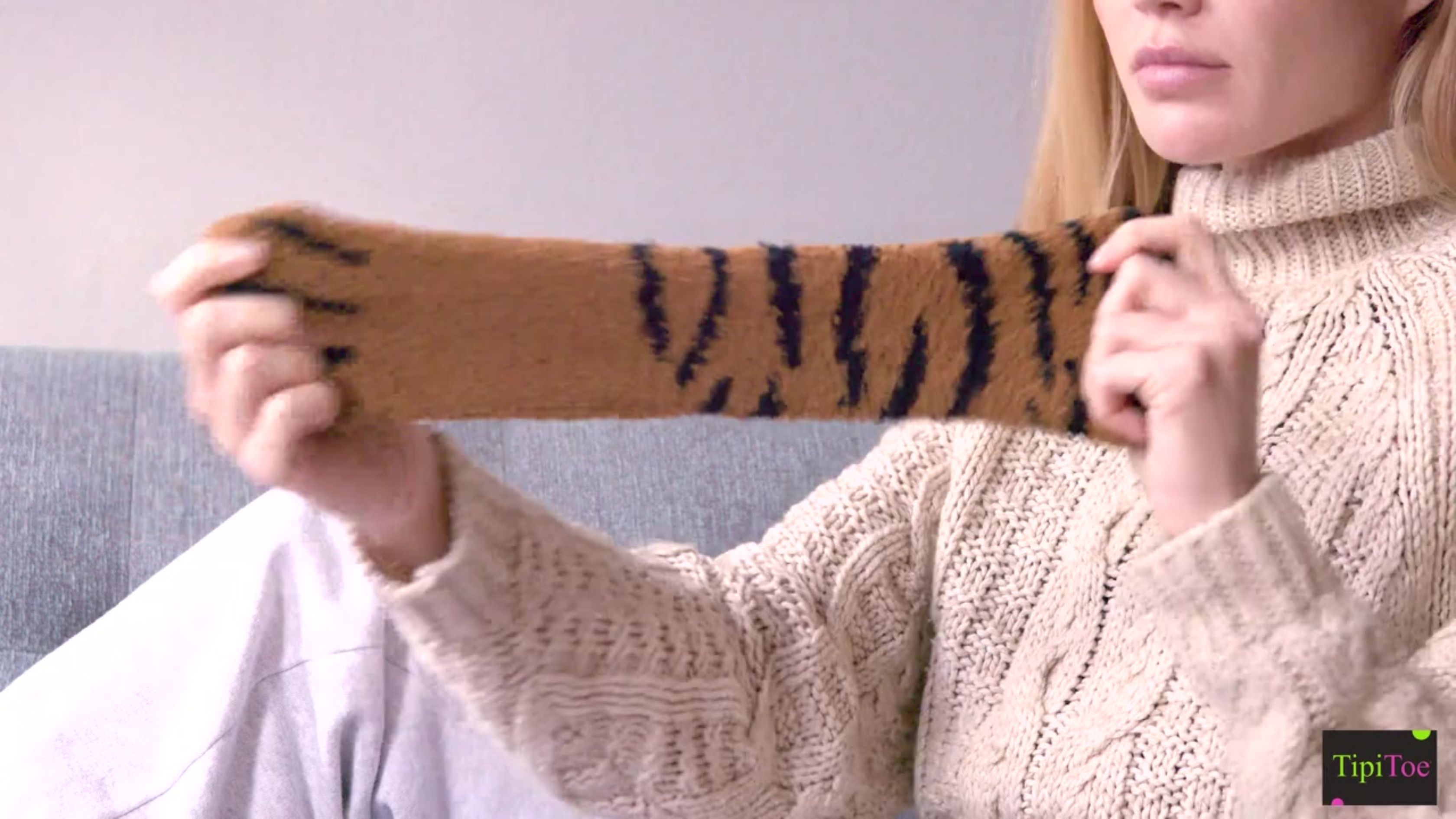 thumbnail video image 2 of Tipi Toe Womens Plush Comfort Home Socks with Safety Grips, 6-Pack, 2 of 5