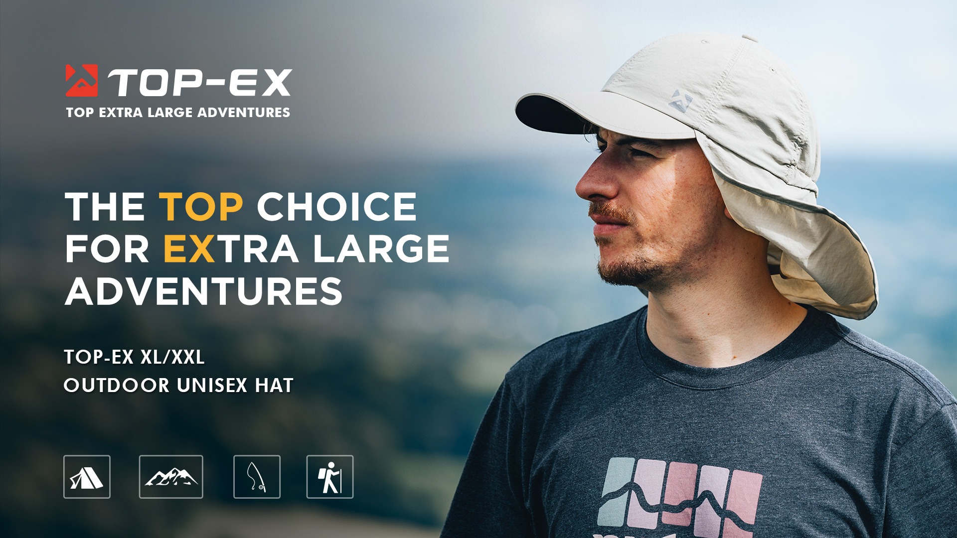 thumbnail video image 2 of TOP-EX XL/XXL Waterproof Baseball Cap Men with Neck Flap UV Protection Sun Hats Women, Foldable Summer Hats Safari Hiking Outdoor Hat Breathable Adjustable Beige XL/XXL, 2 of 7