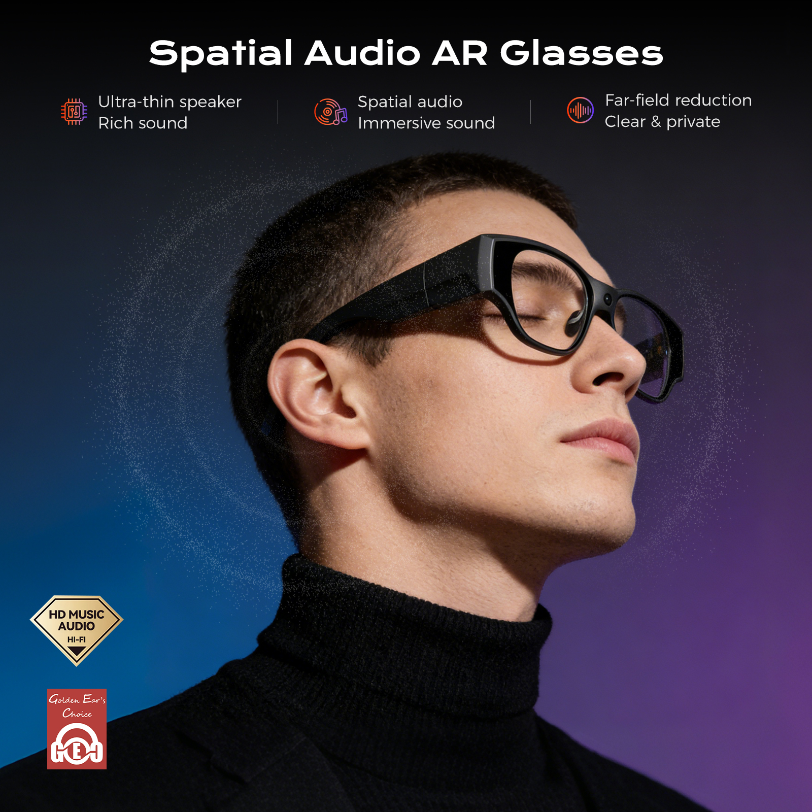 thumbnail video image 2 of Domars AR Smart Glasses, 150" 1080P Micro-OLED Display, 16MP Camera, Android 14, 8G+128G, 36° FOV, Light Waveguide Lens for Streaming & Office AR Smart Glasses, 2 of 9