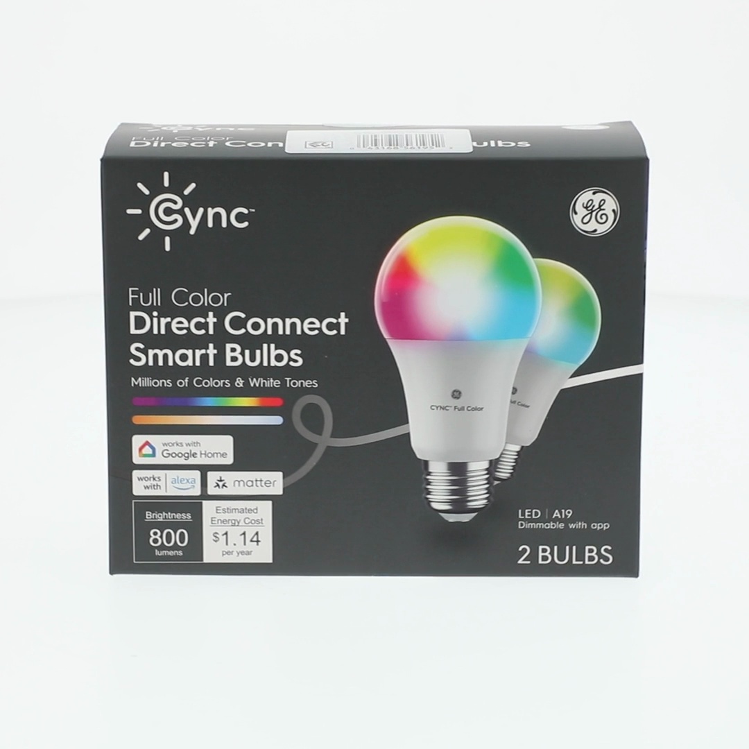 Ampoule Connectée GE Cync Reveal HD+ Full Color - WiFi, LED A19, 800 Lm, Multicolore - Neuf